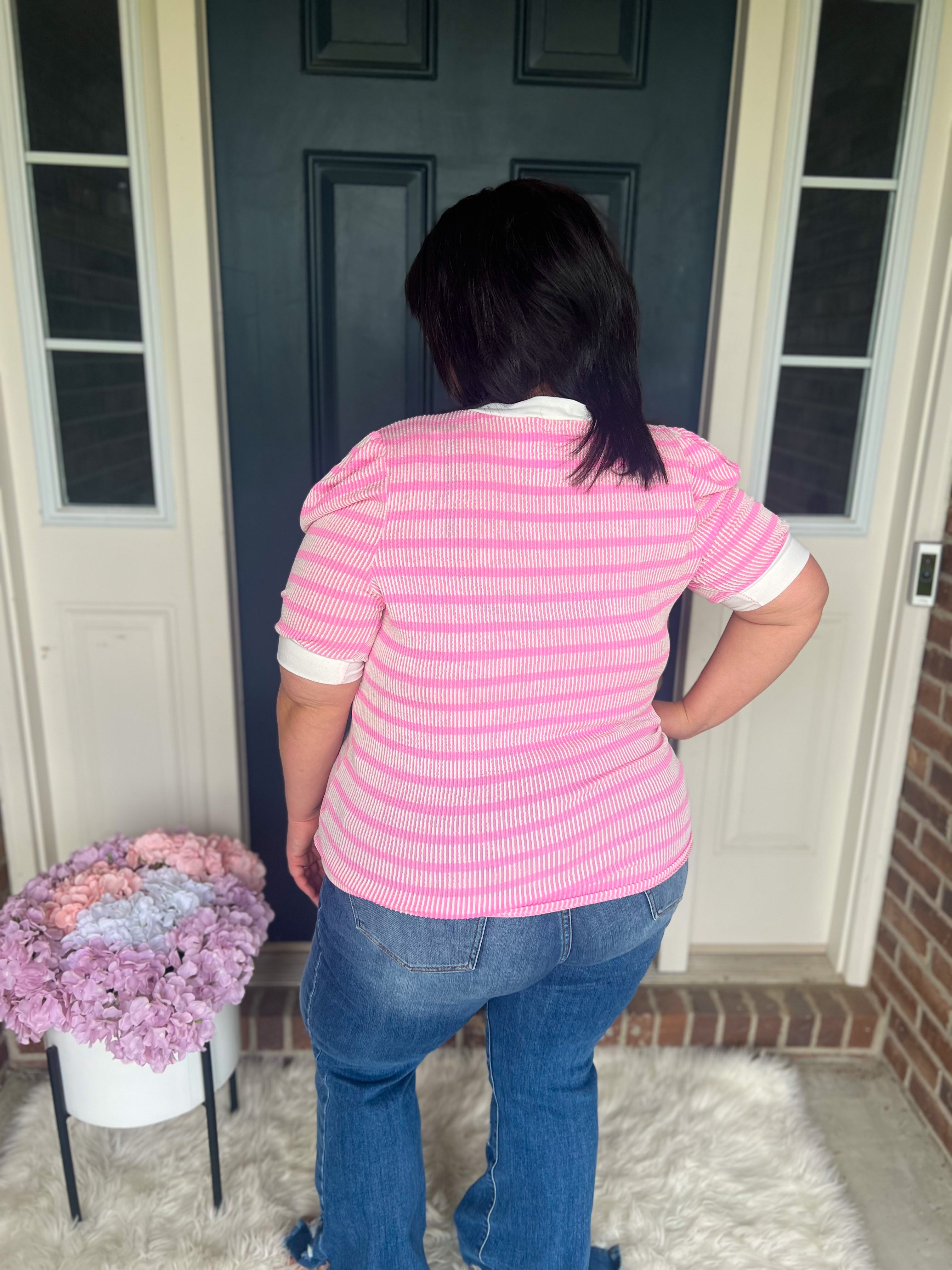 Ellie Pink Stripe Top