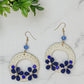 New! Blue Floral Wreath Earrings