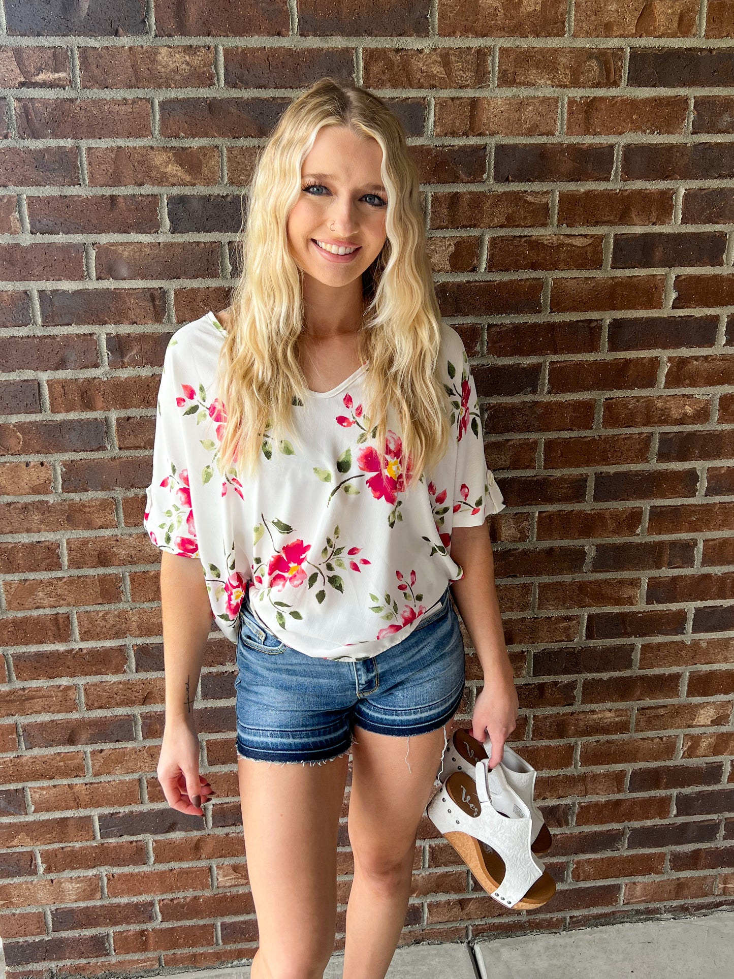 Constance Floral Blouse - Ivory