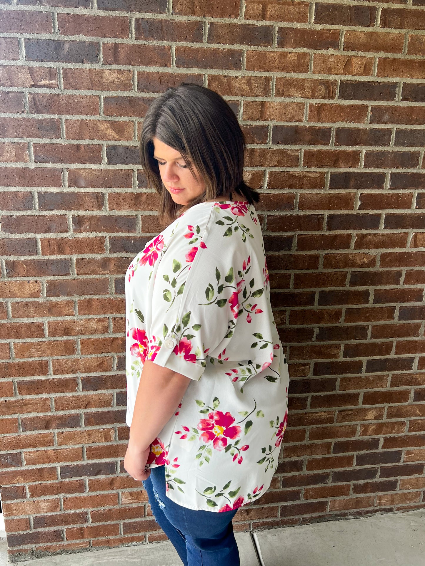 Constance Floral Blouse - Ivory