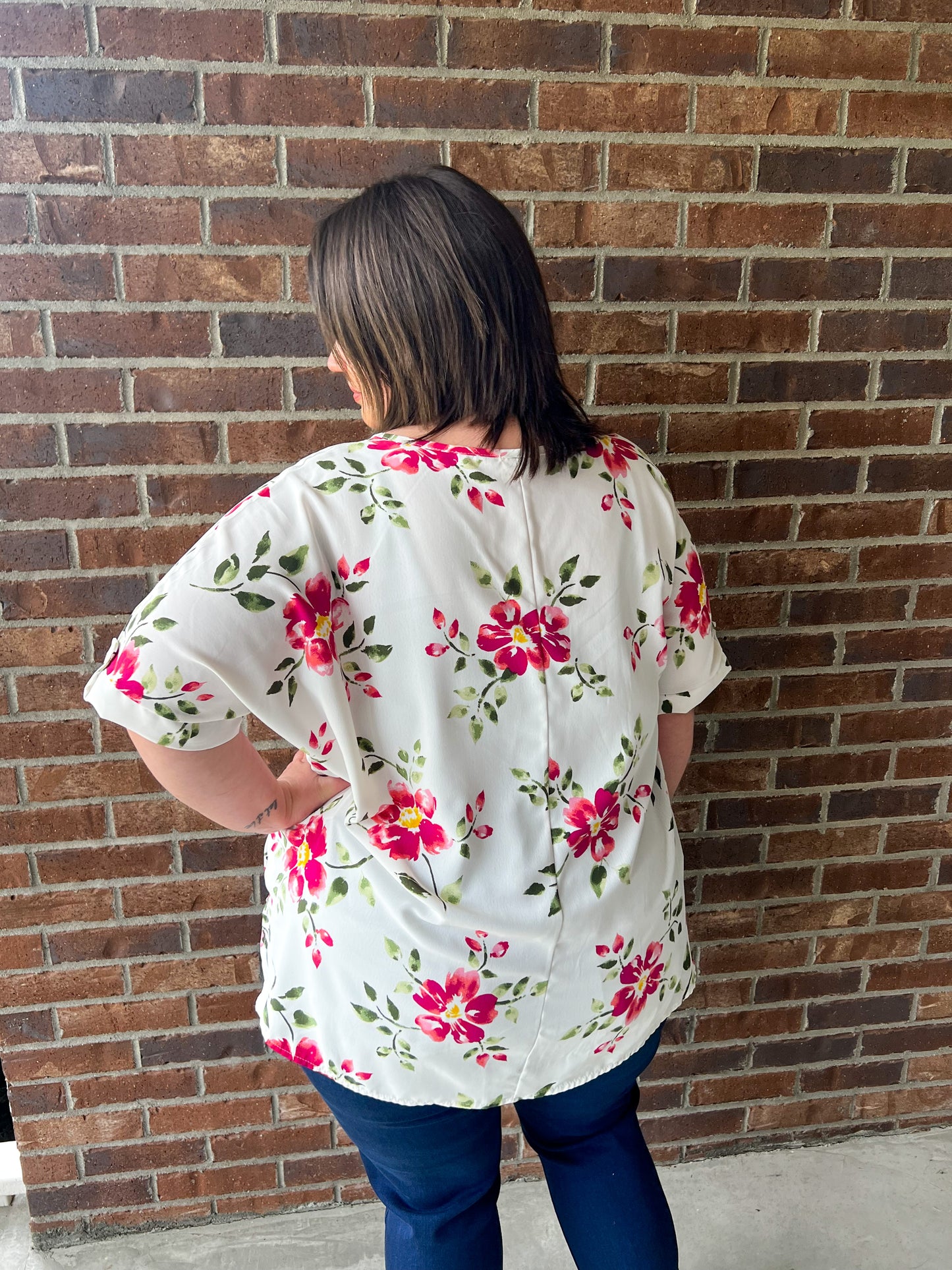 Constance Floral Blouse - Ivory