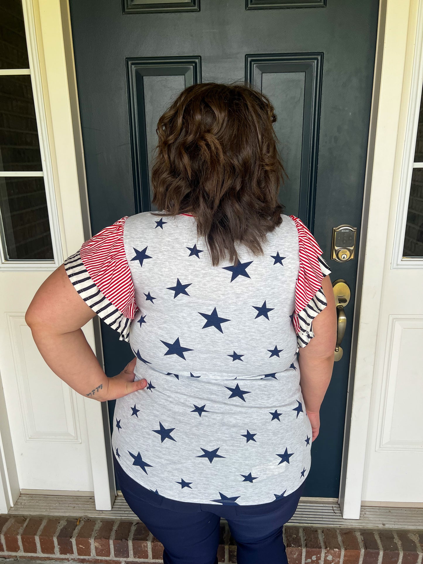 Stars and Stripes Ruffle Top
