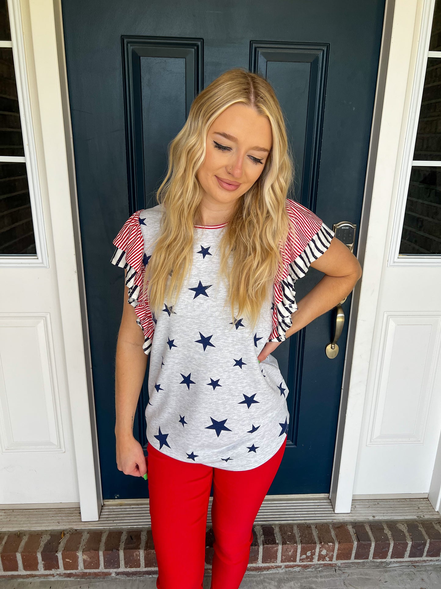 Stars and Stripes Ruffle Top