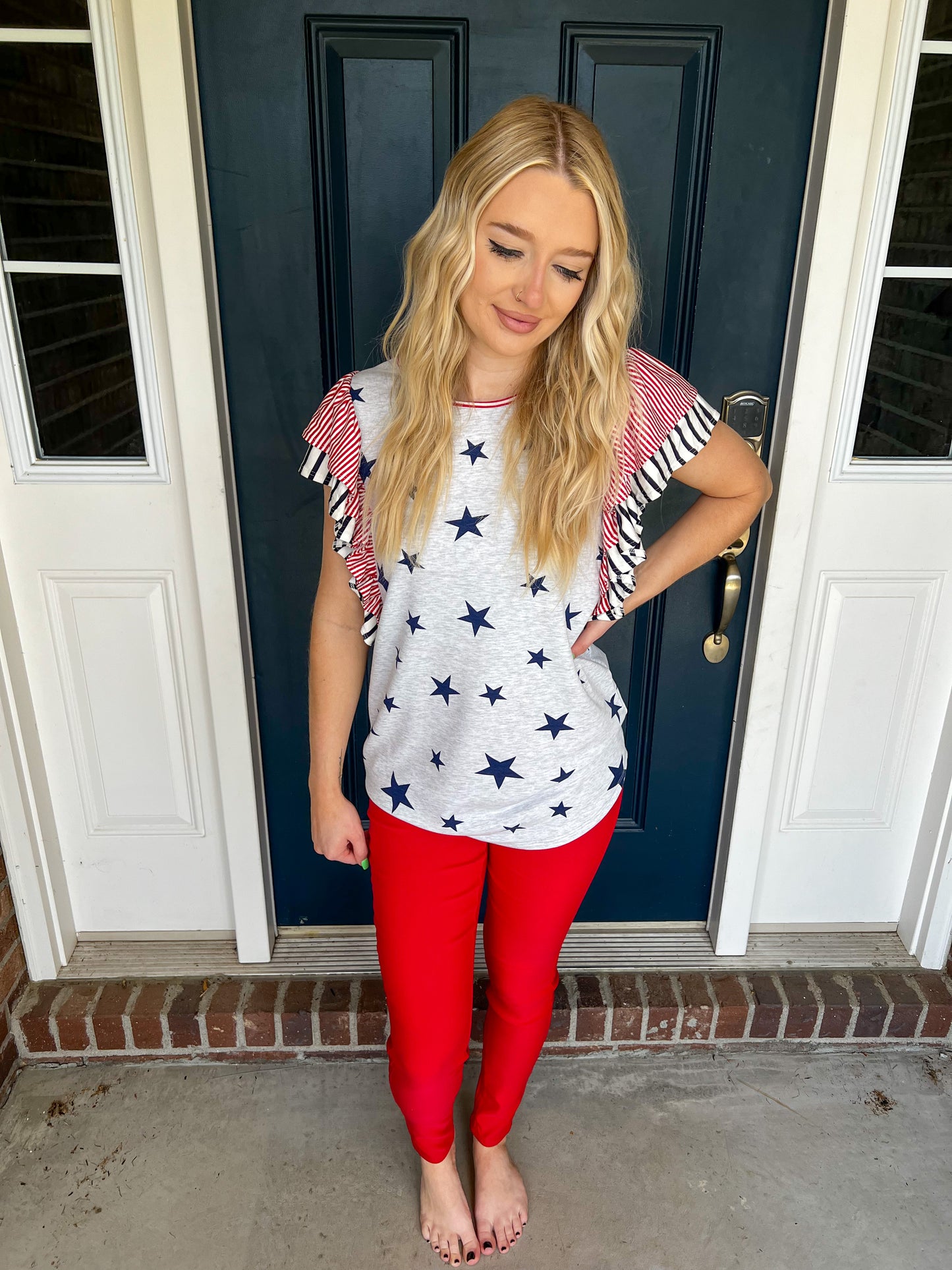 Stars and Stripes Ruffle Top