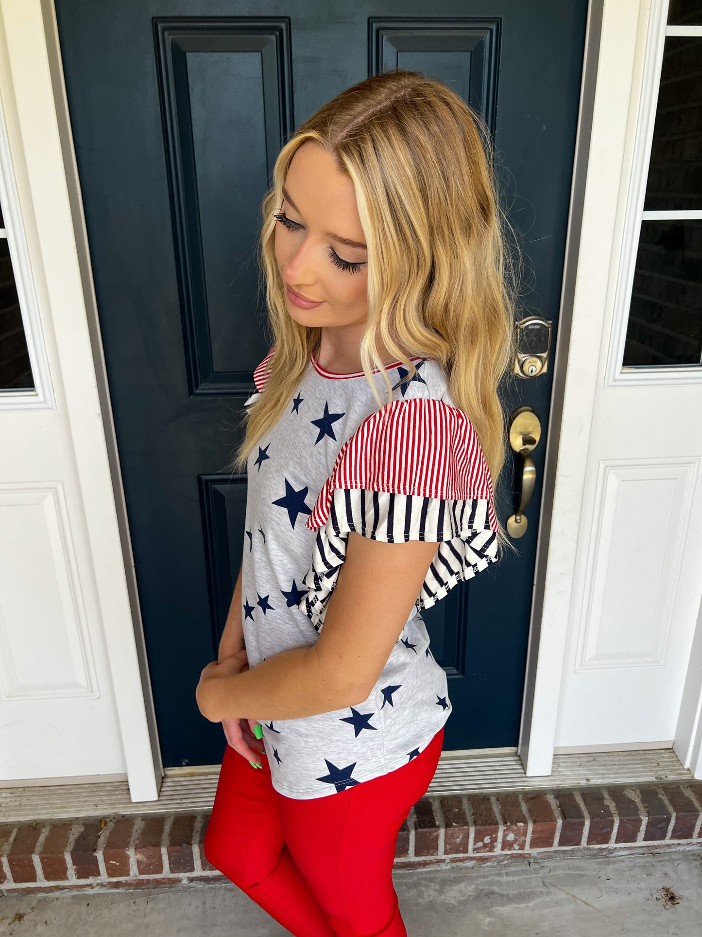 Stars and Stripes Ruffle Top