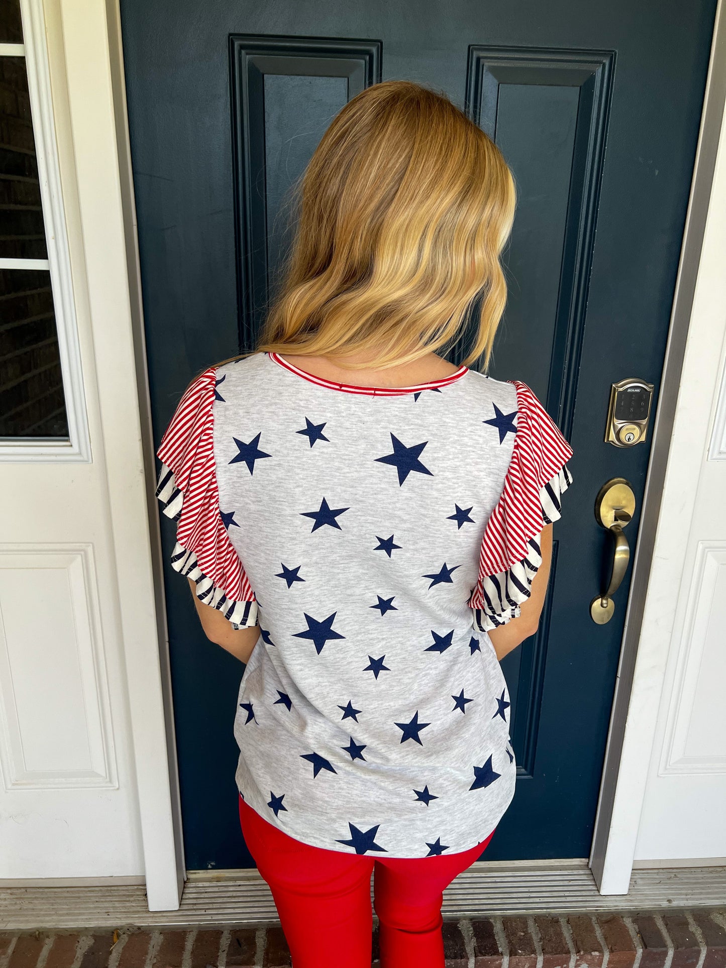 New! Stars and Stripes Ruffle Top