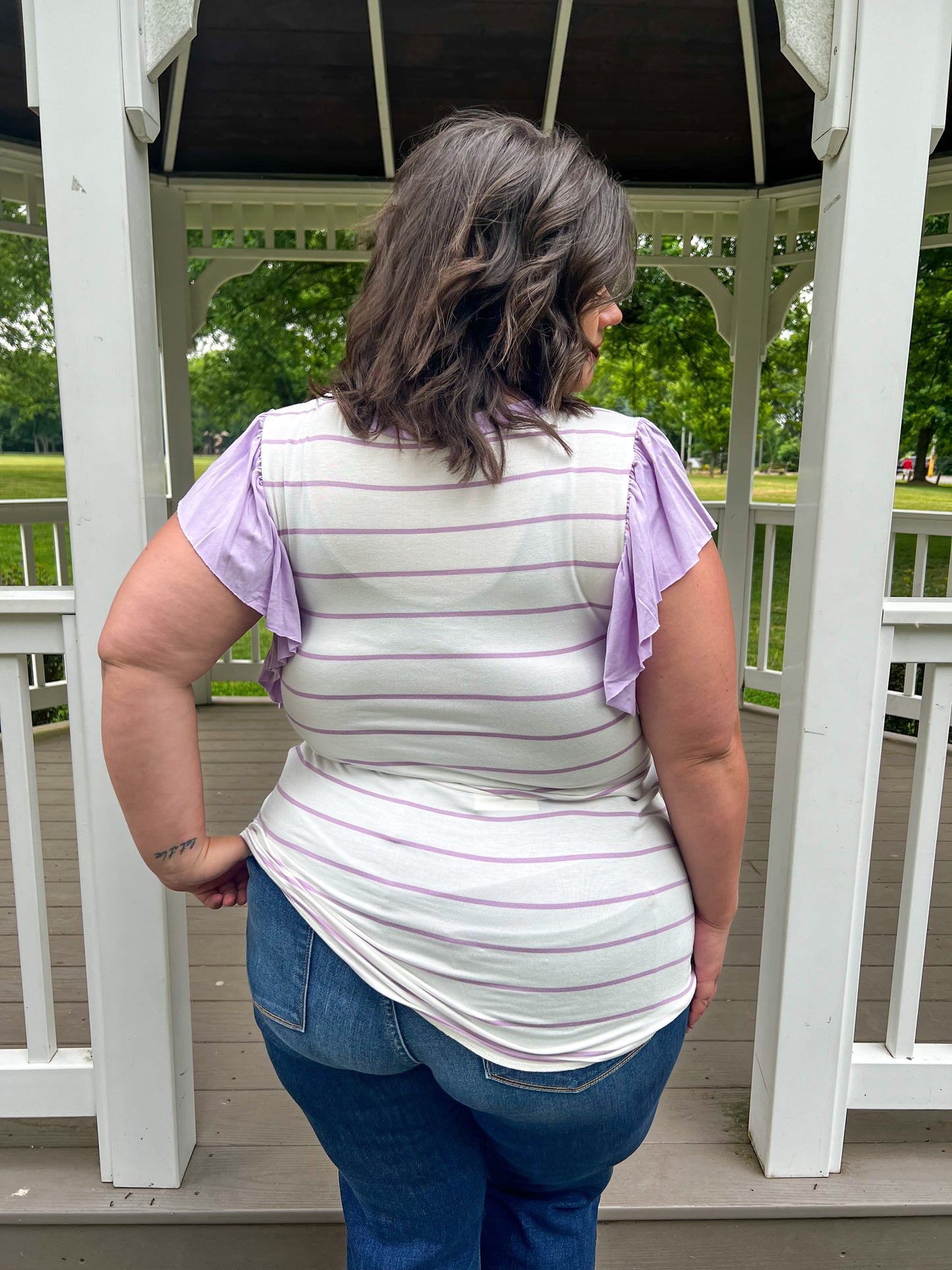 Lexi Lavender Striped Top