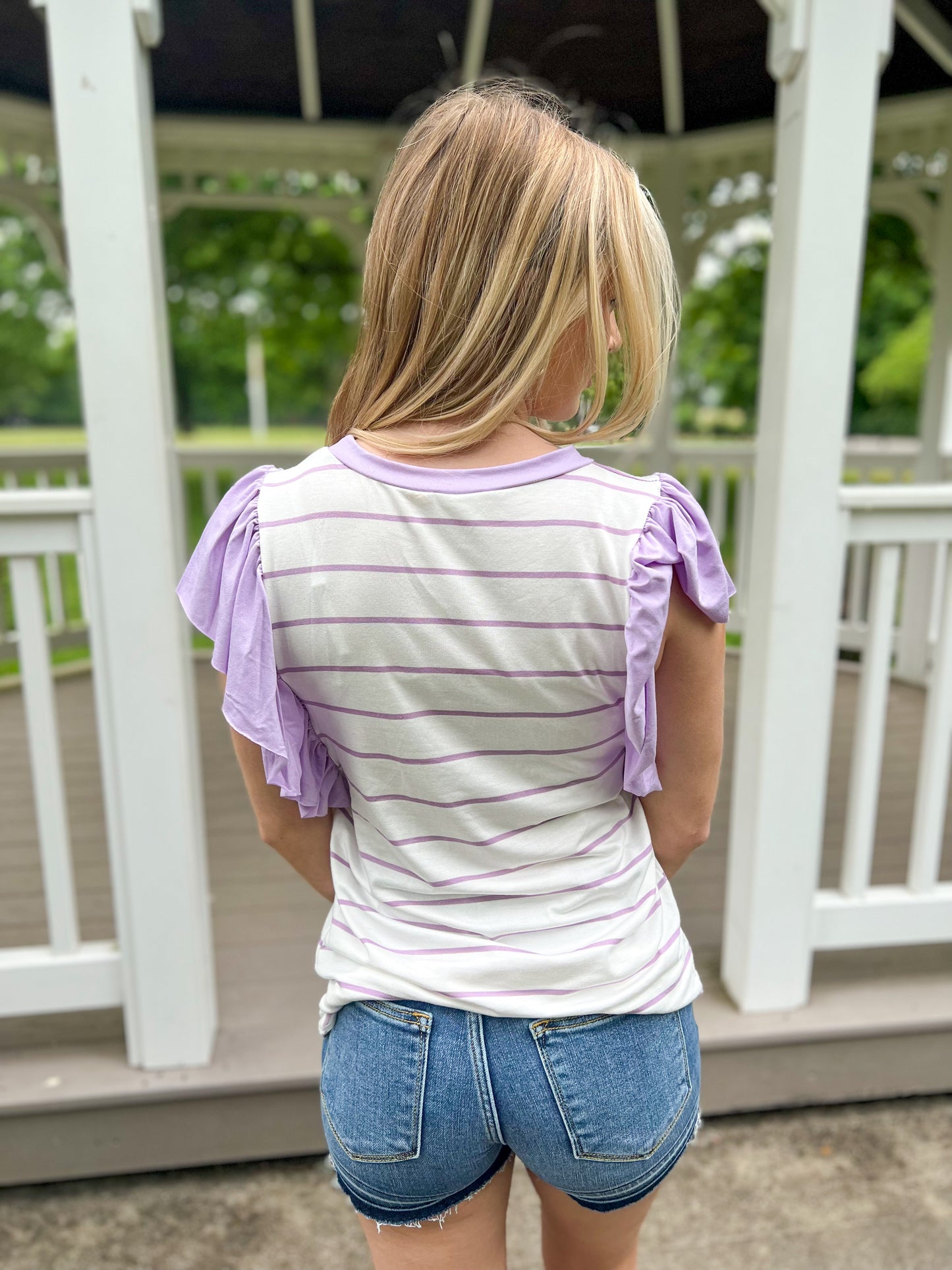 Lexi Lavender Striped Top