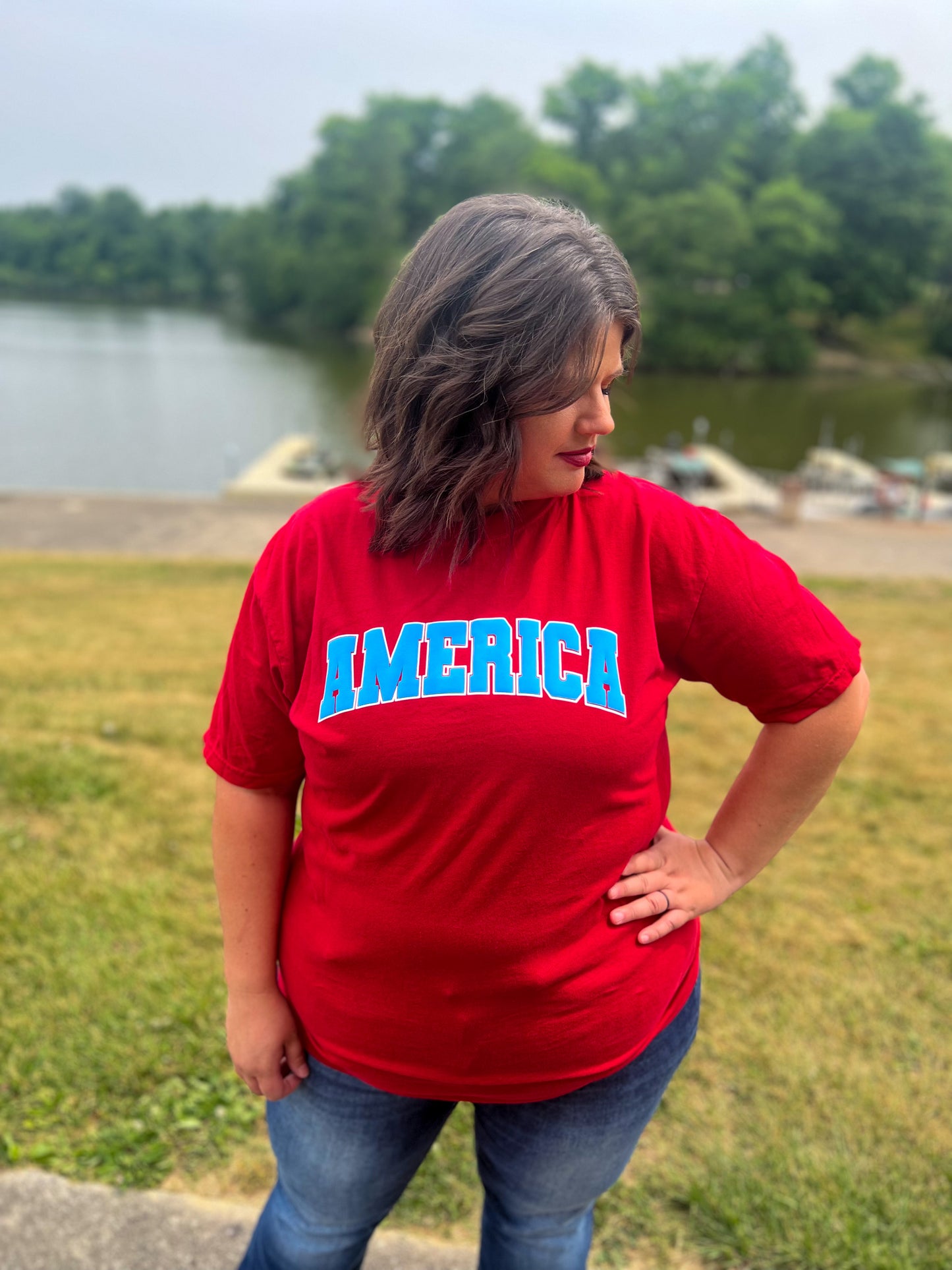 Red America Tee