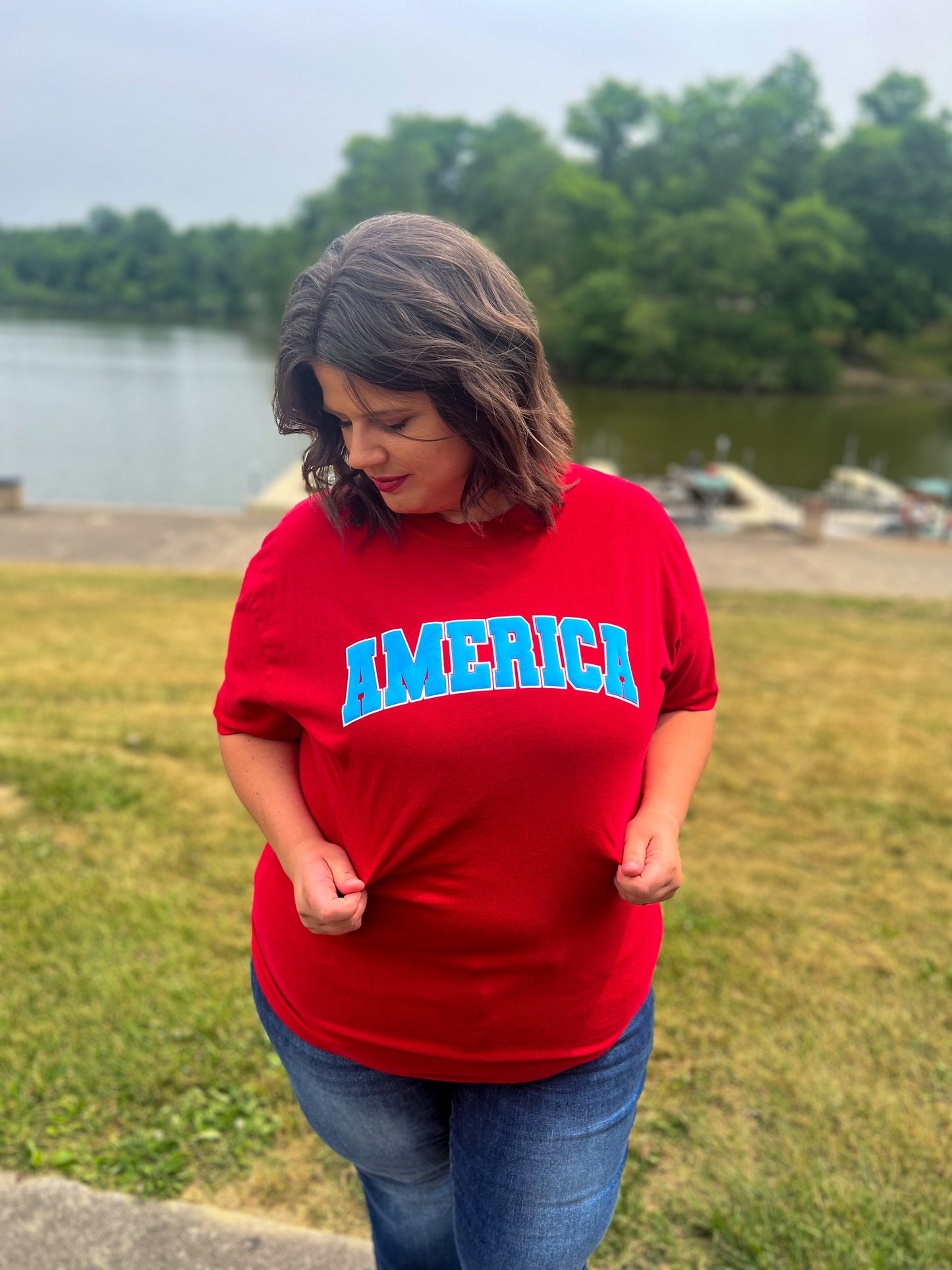 Red America Tee