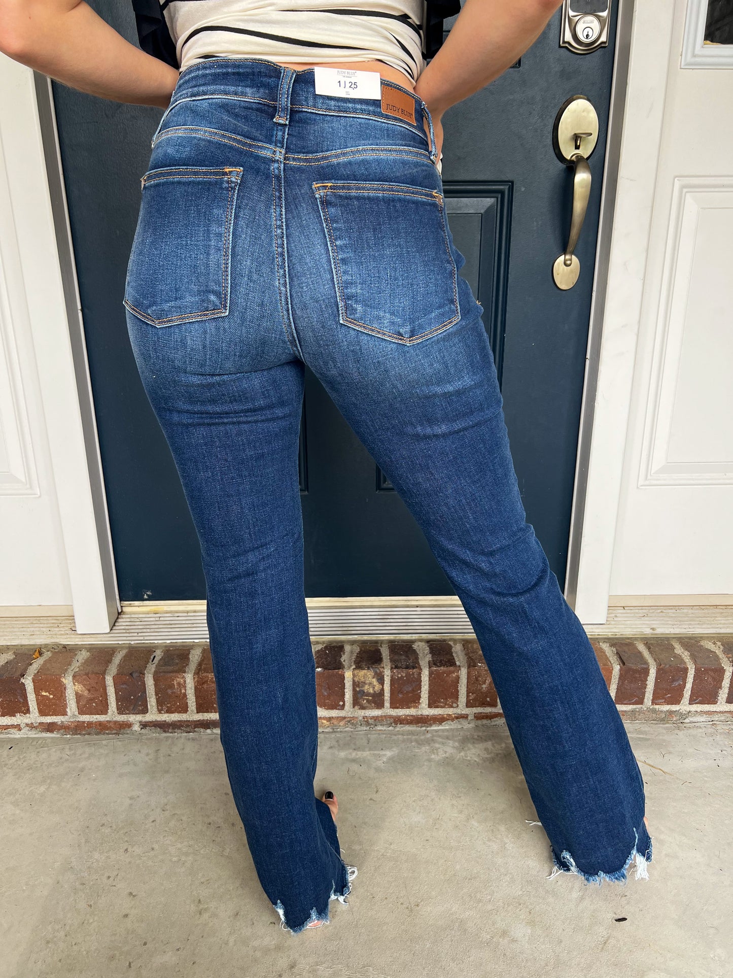 Judy Blue Distressed Hem Bootcut Jeans