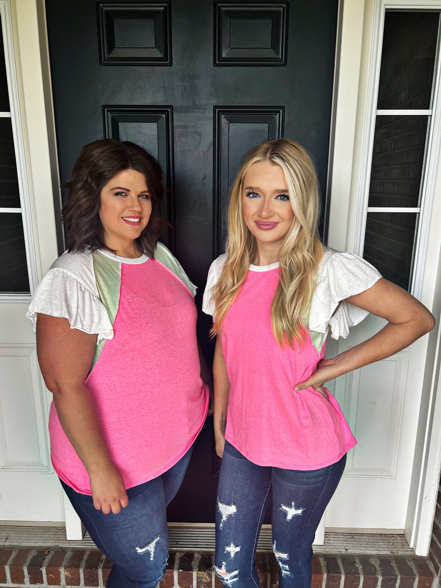 Take a Chance Pink Color Block Top