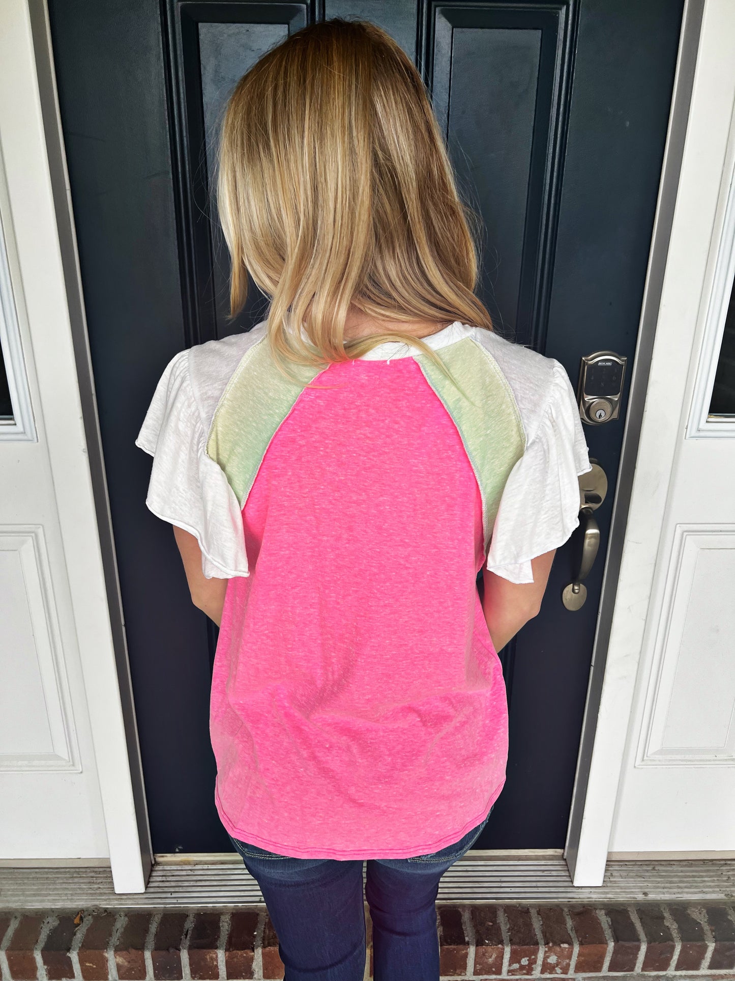 Take a Chance Pink Color Block Top