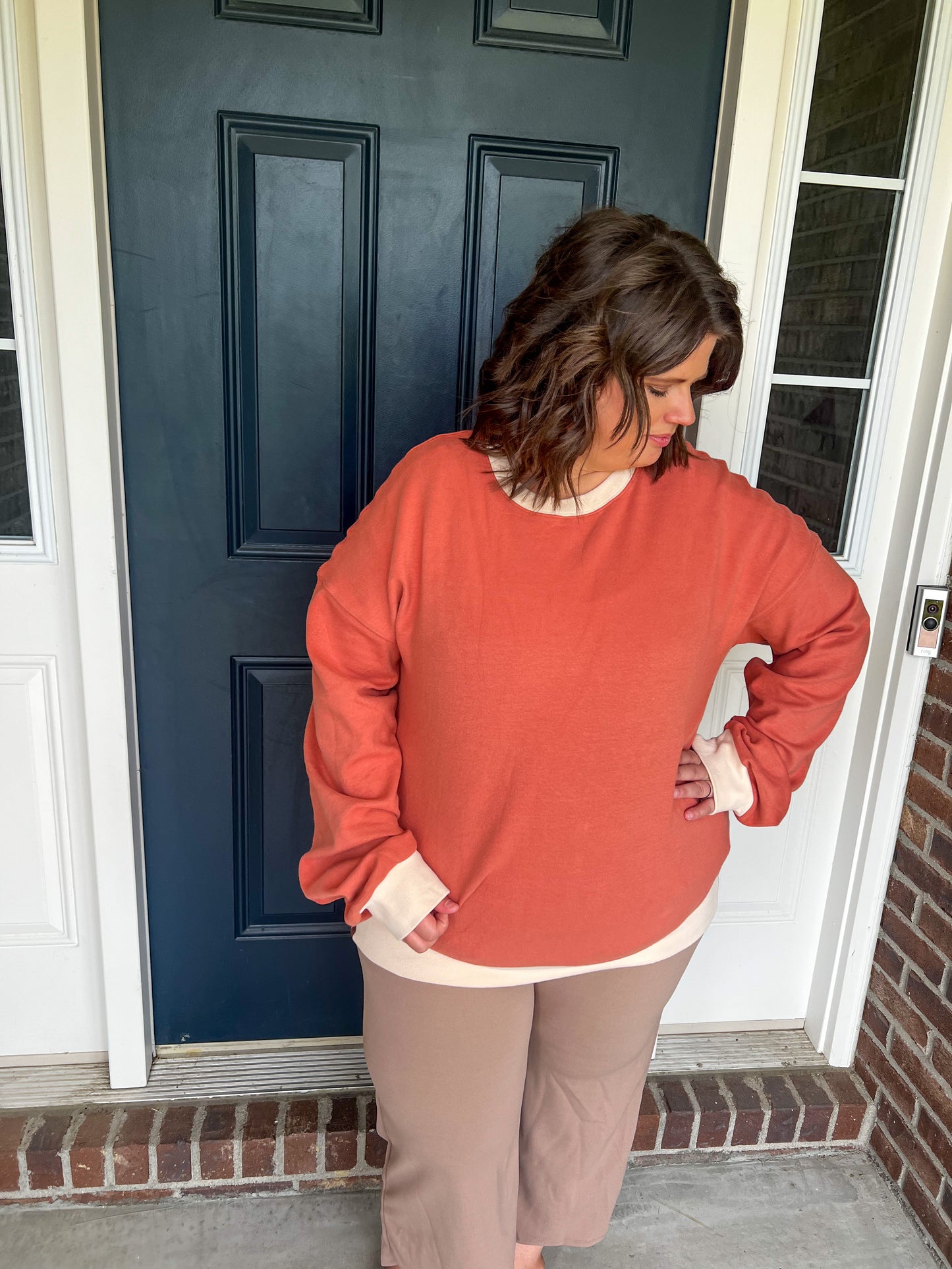 Ampersand Ave Pullover Sweatshirt - Pink Breeze