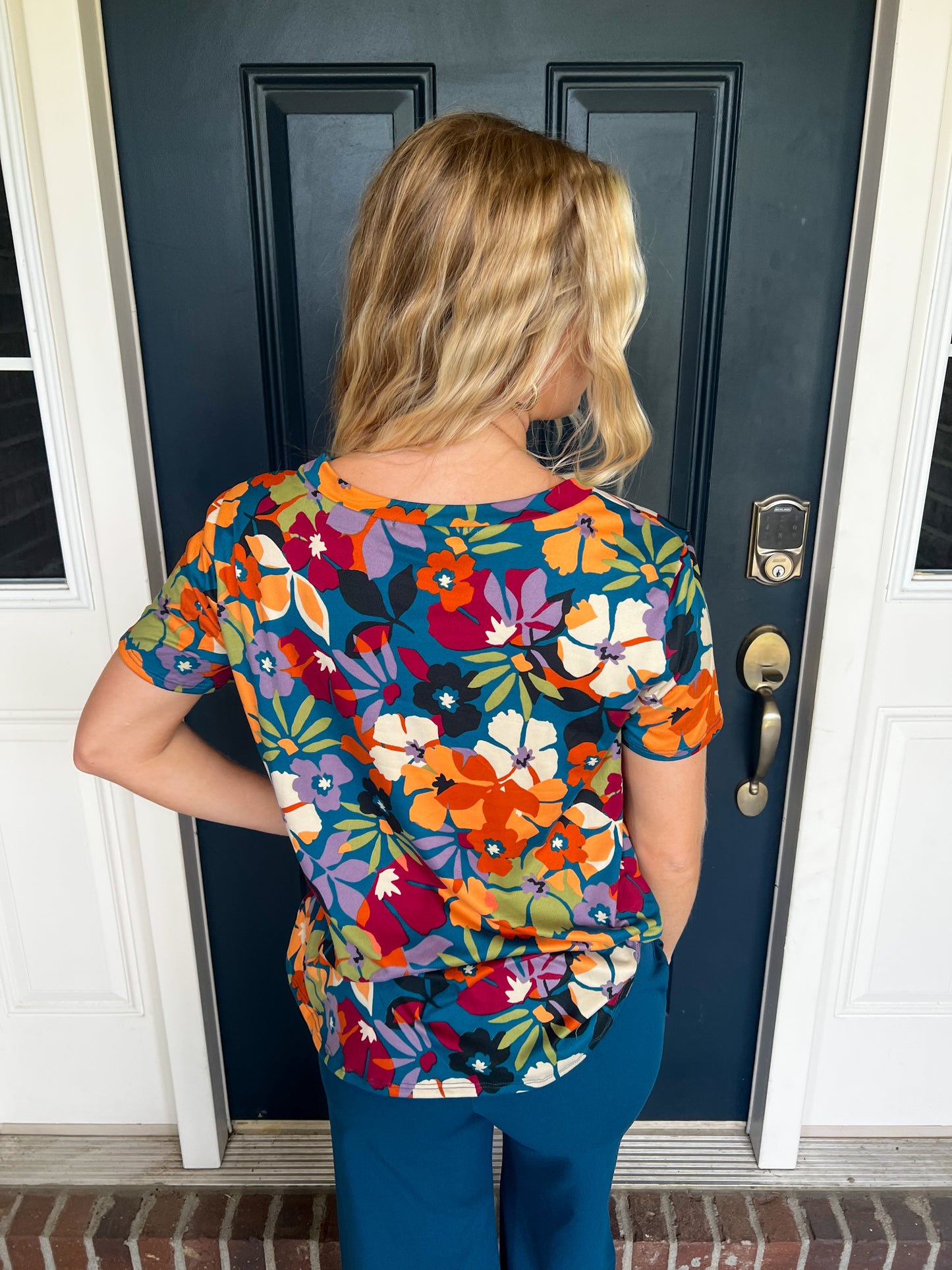 Brianna Navy Floral Top