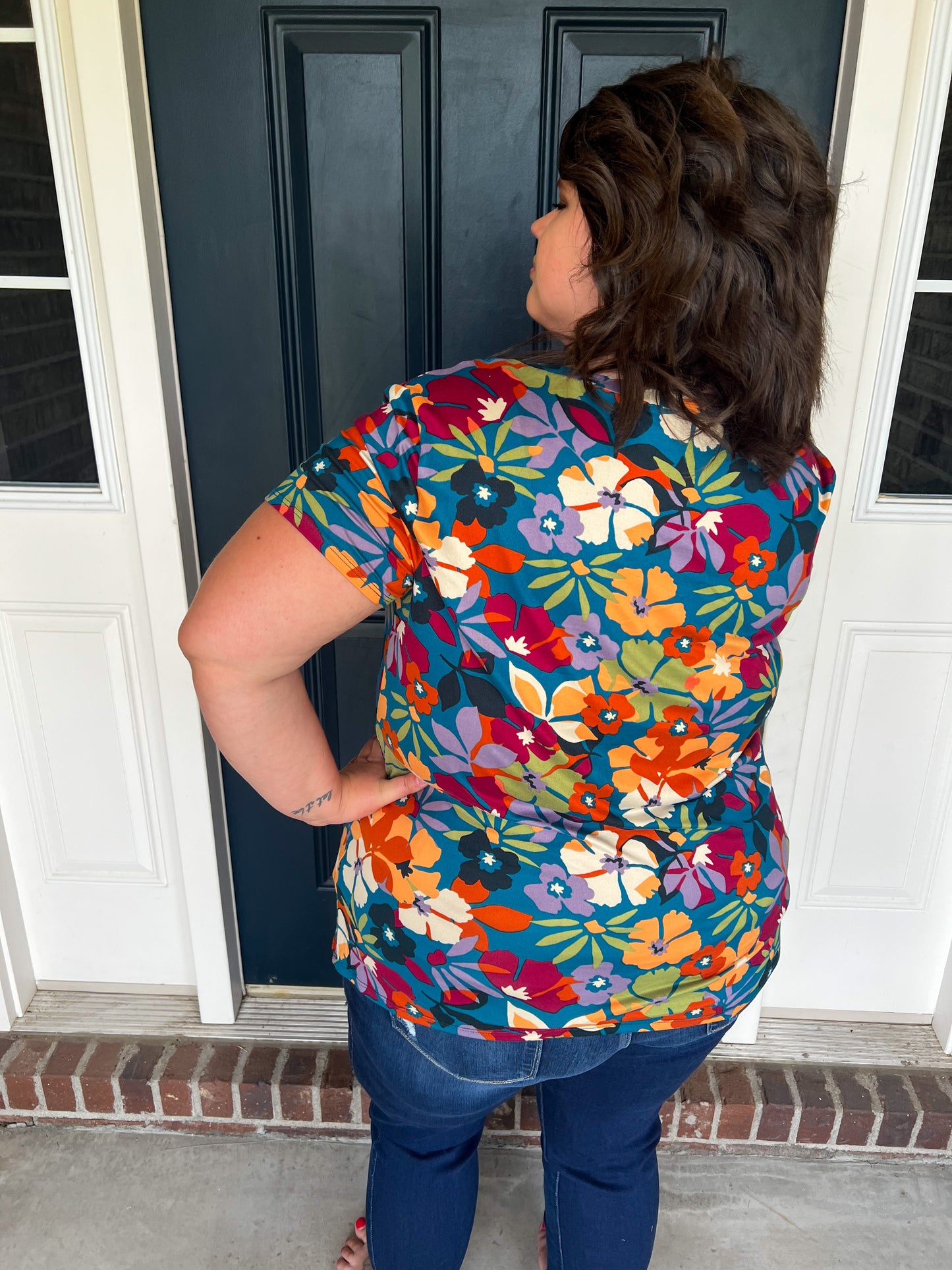 Brianna Navy Floral Top