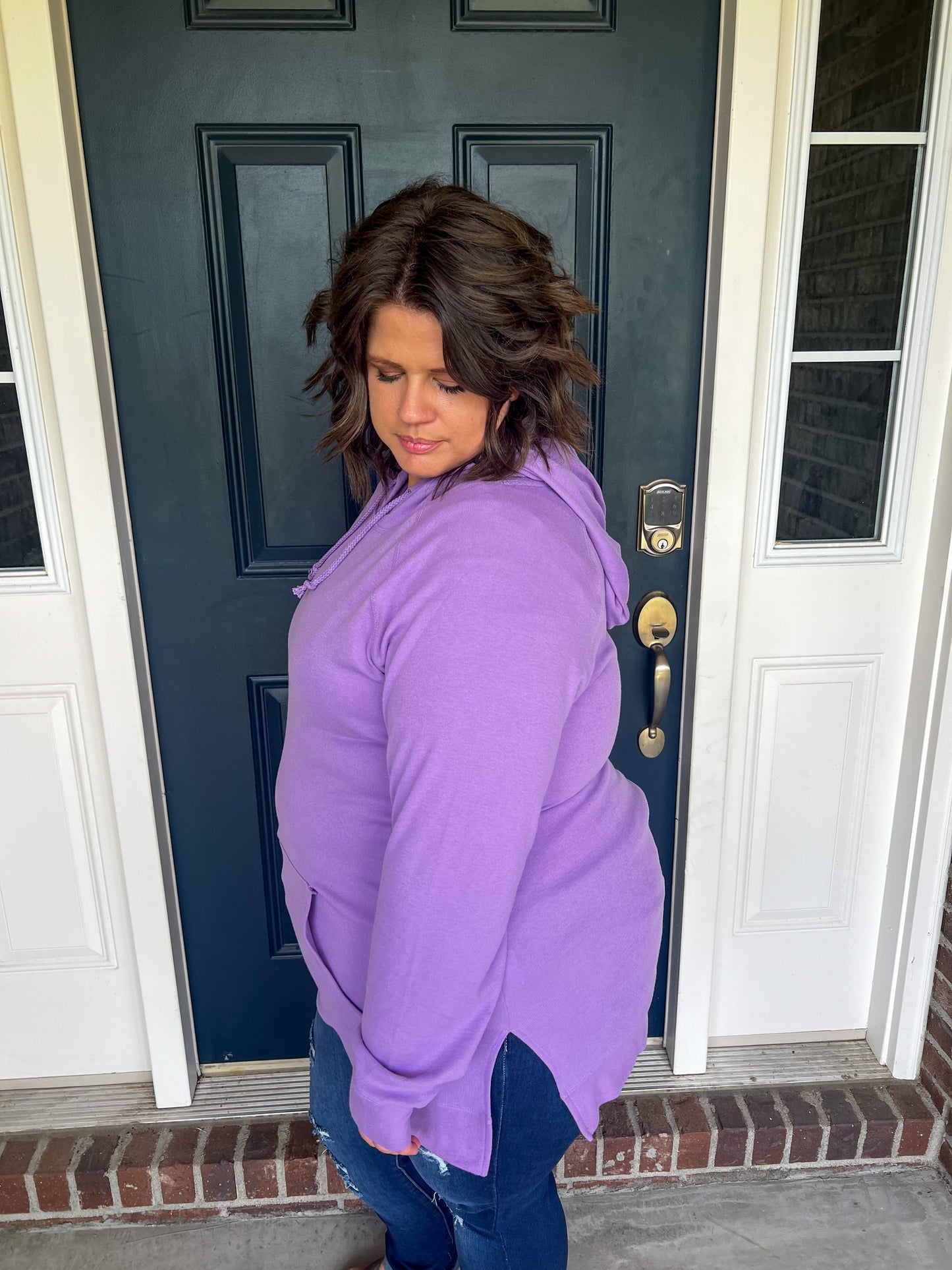 Ampersand Ave Sideslit Hoodie - Bright Lilac