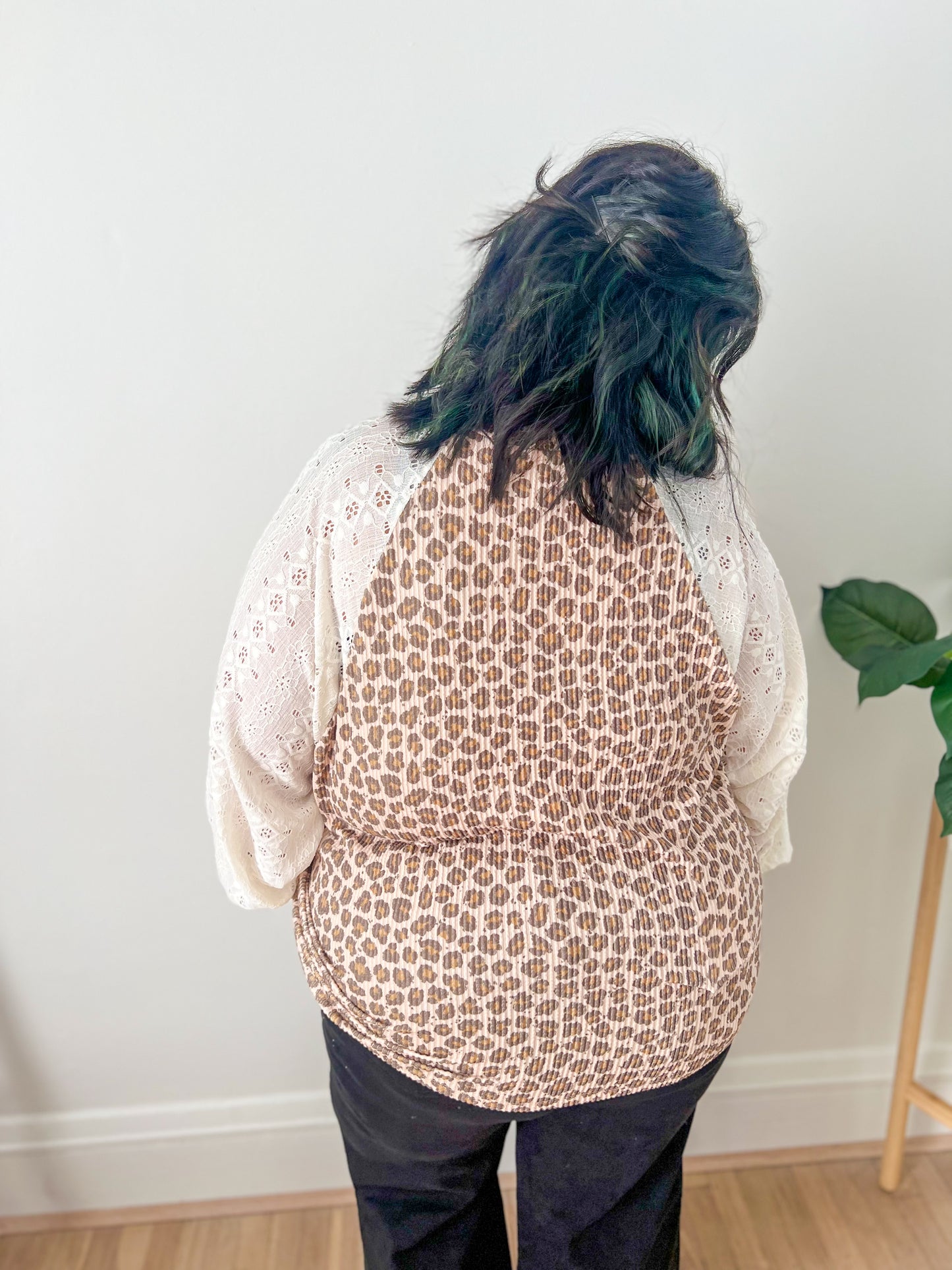 New! Leopard and Lace Top