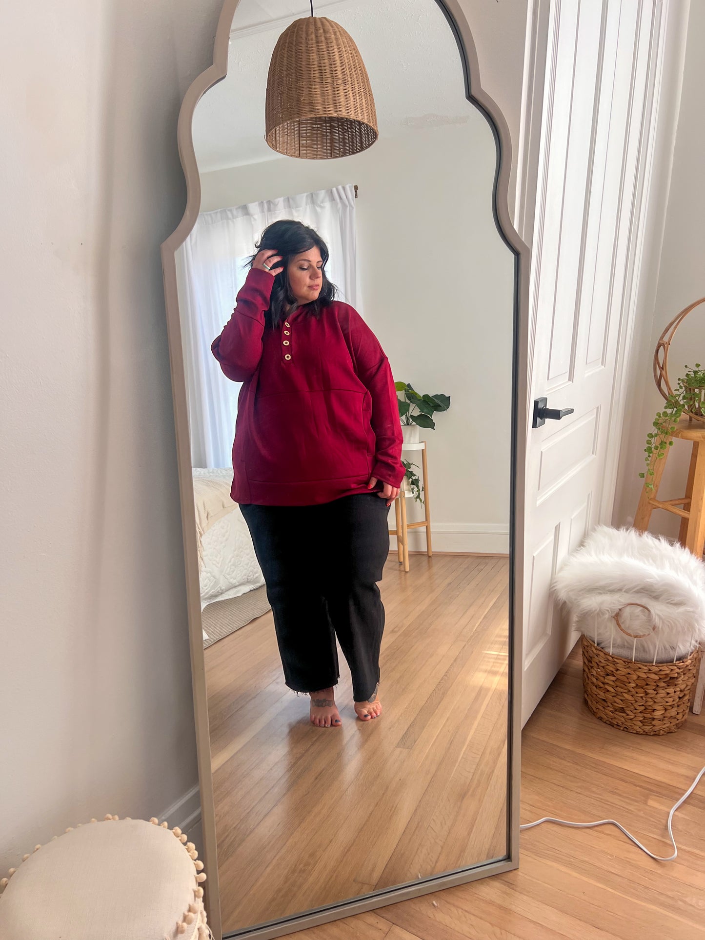 New! Aria Scuba Hoodie - Burgundy