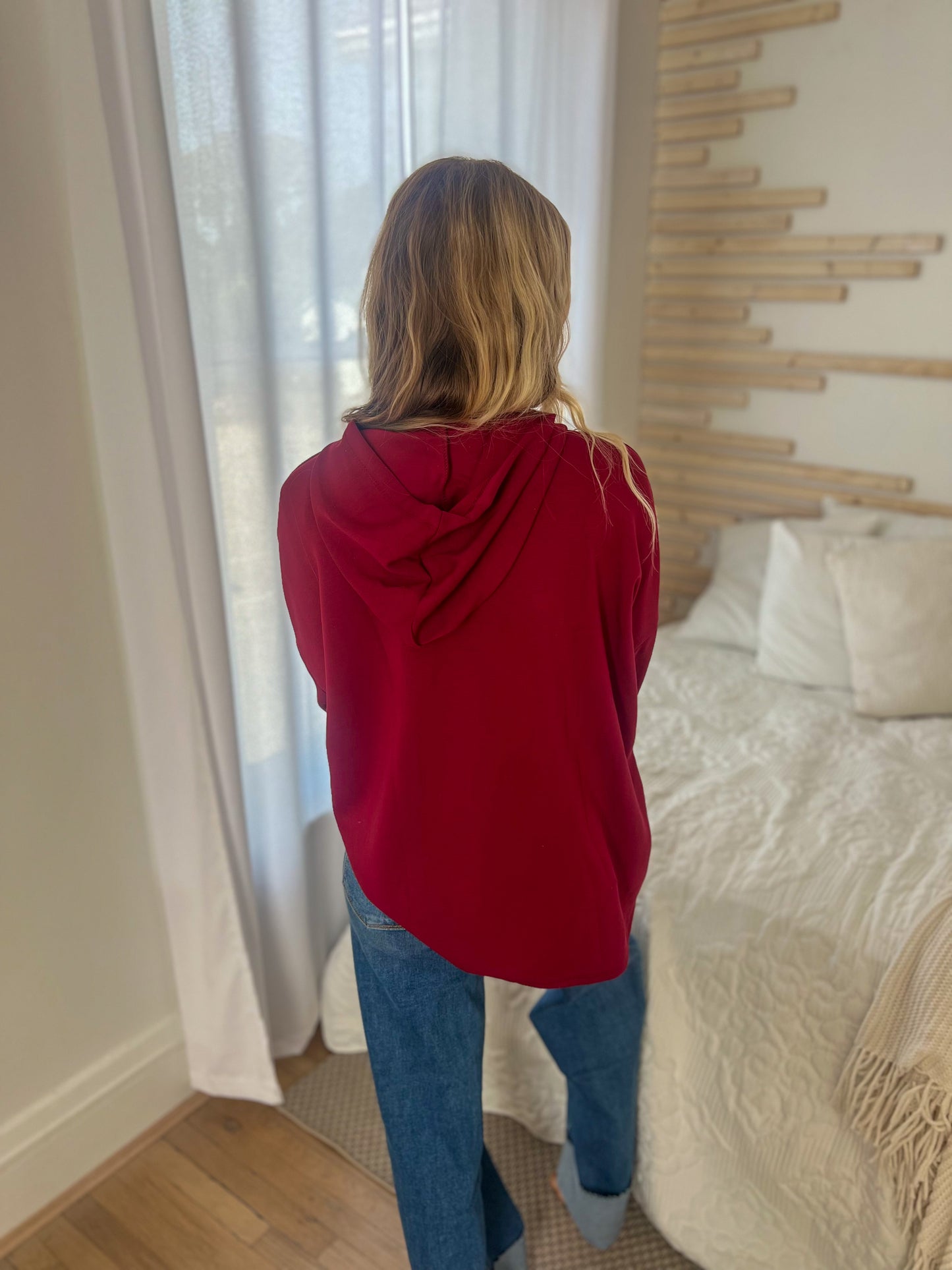 New! Aria Scuba Hoodie - Burgundy