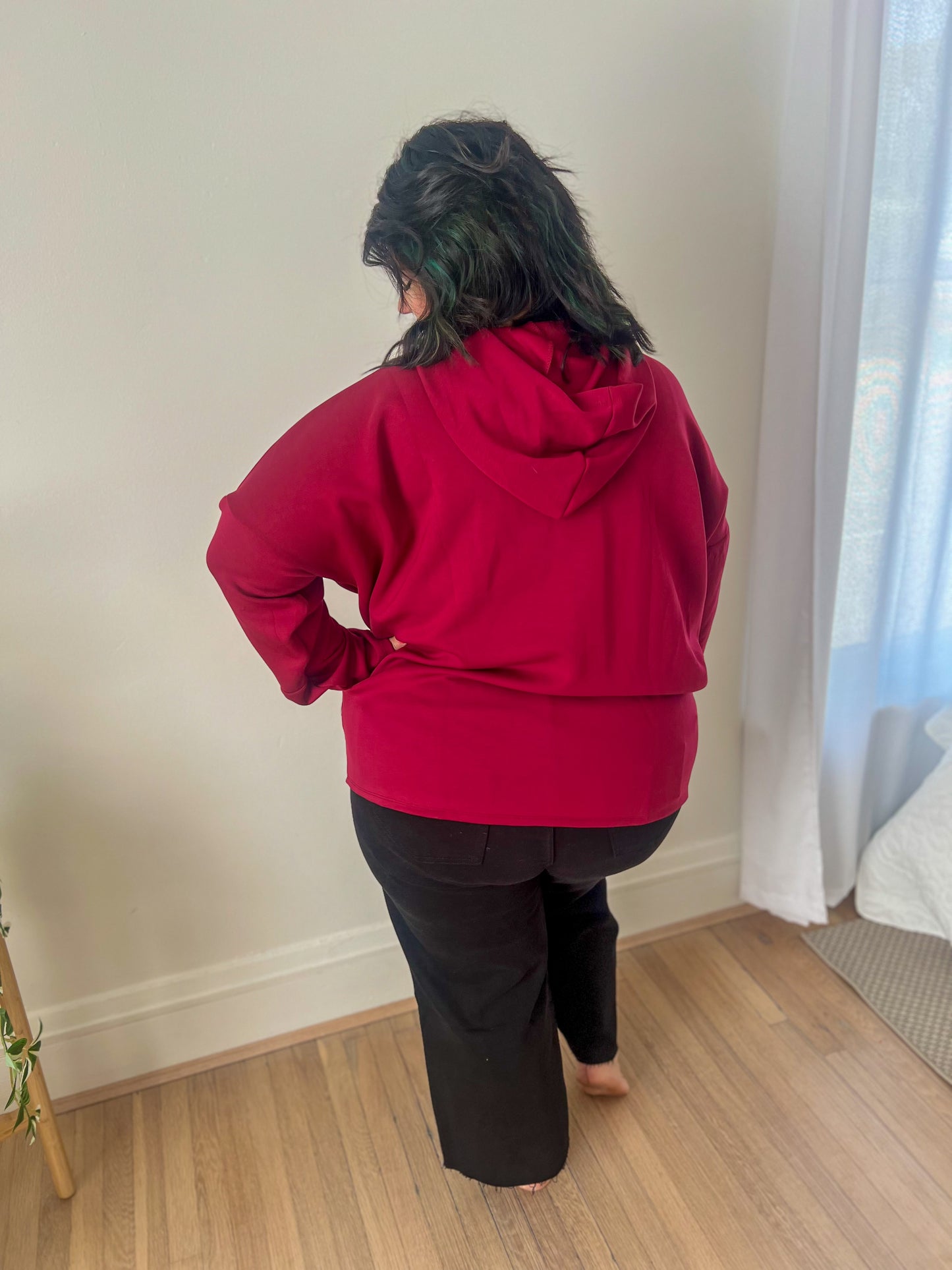 New! Aria Scuba Hoodie - Burgundy