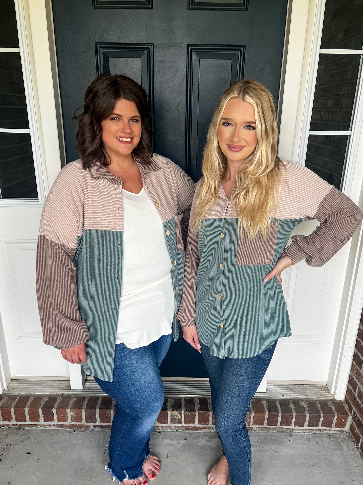 New! Rowan Color Block Shacket