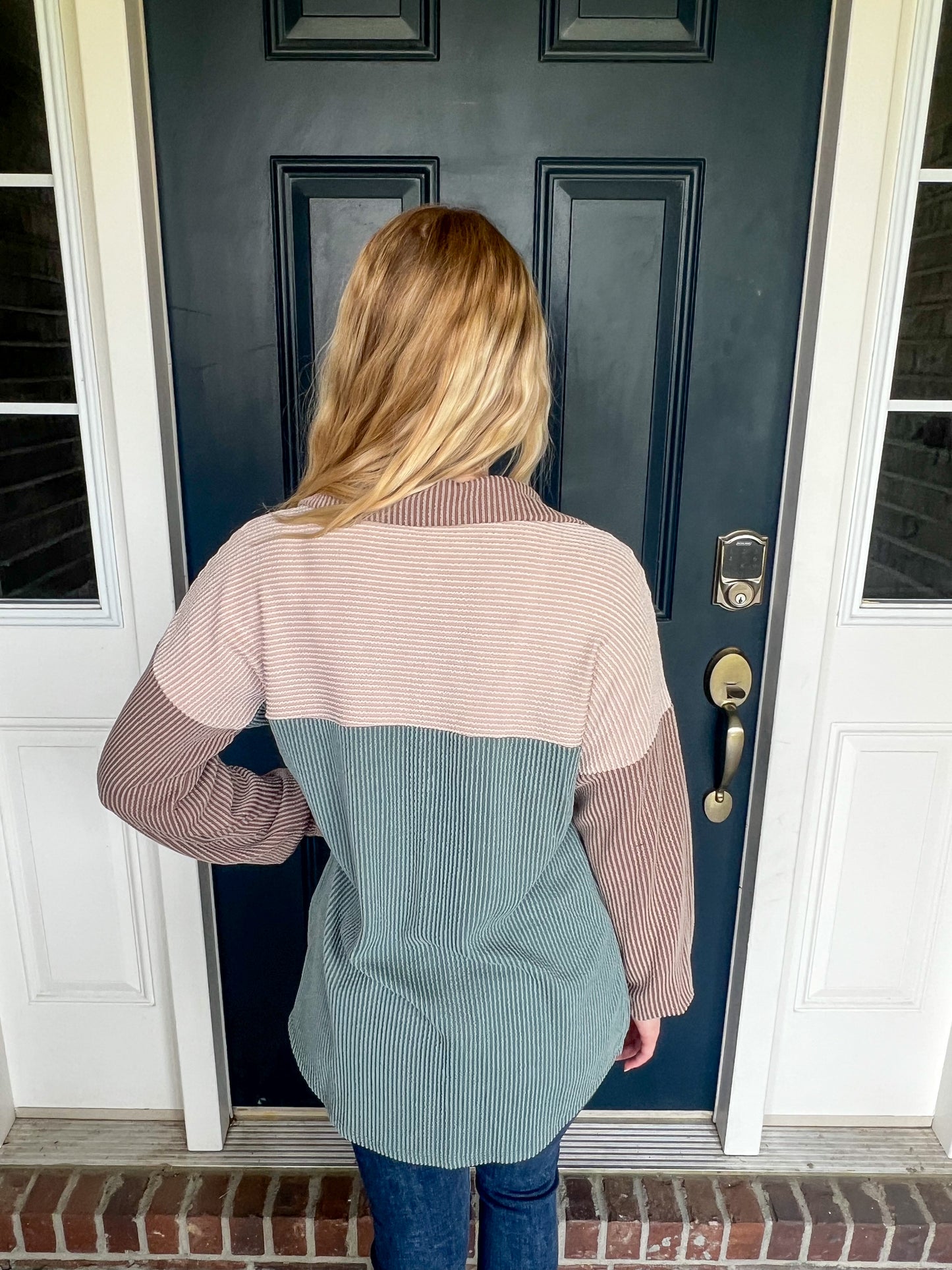 New! Rowan Color Block Shacket