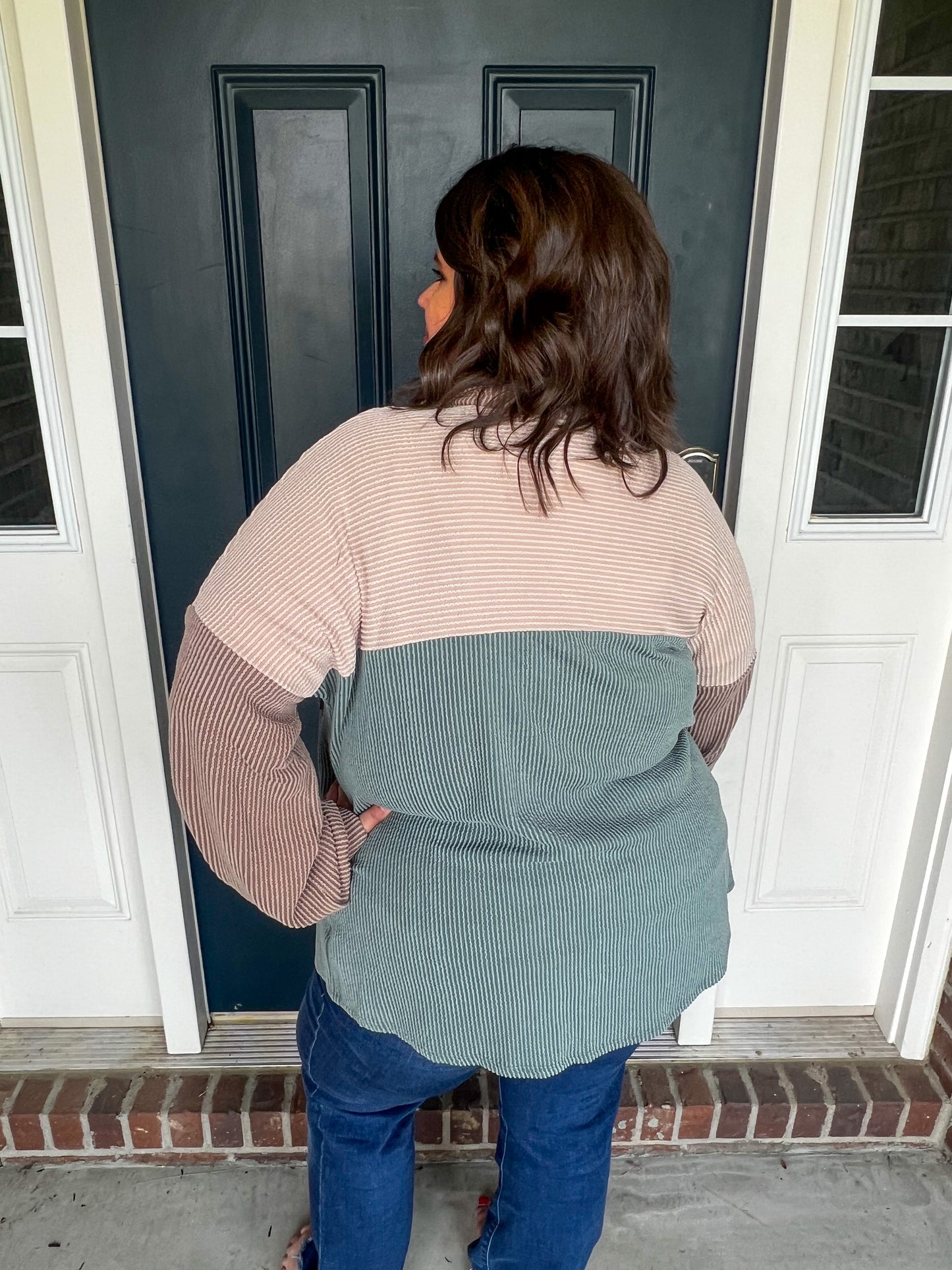 New! Rowan Color Block Shacket