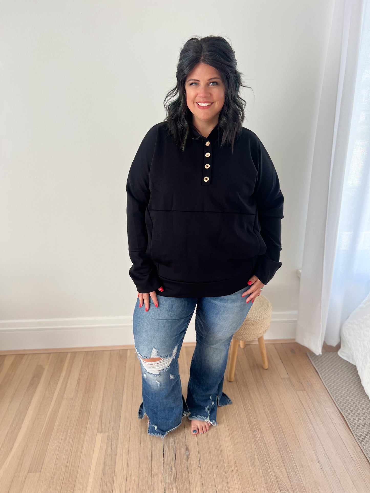 New! Aria Scuba Hoodie - Black