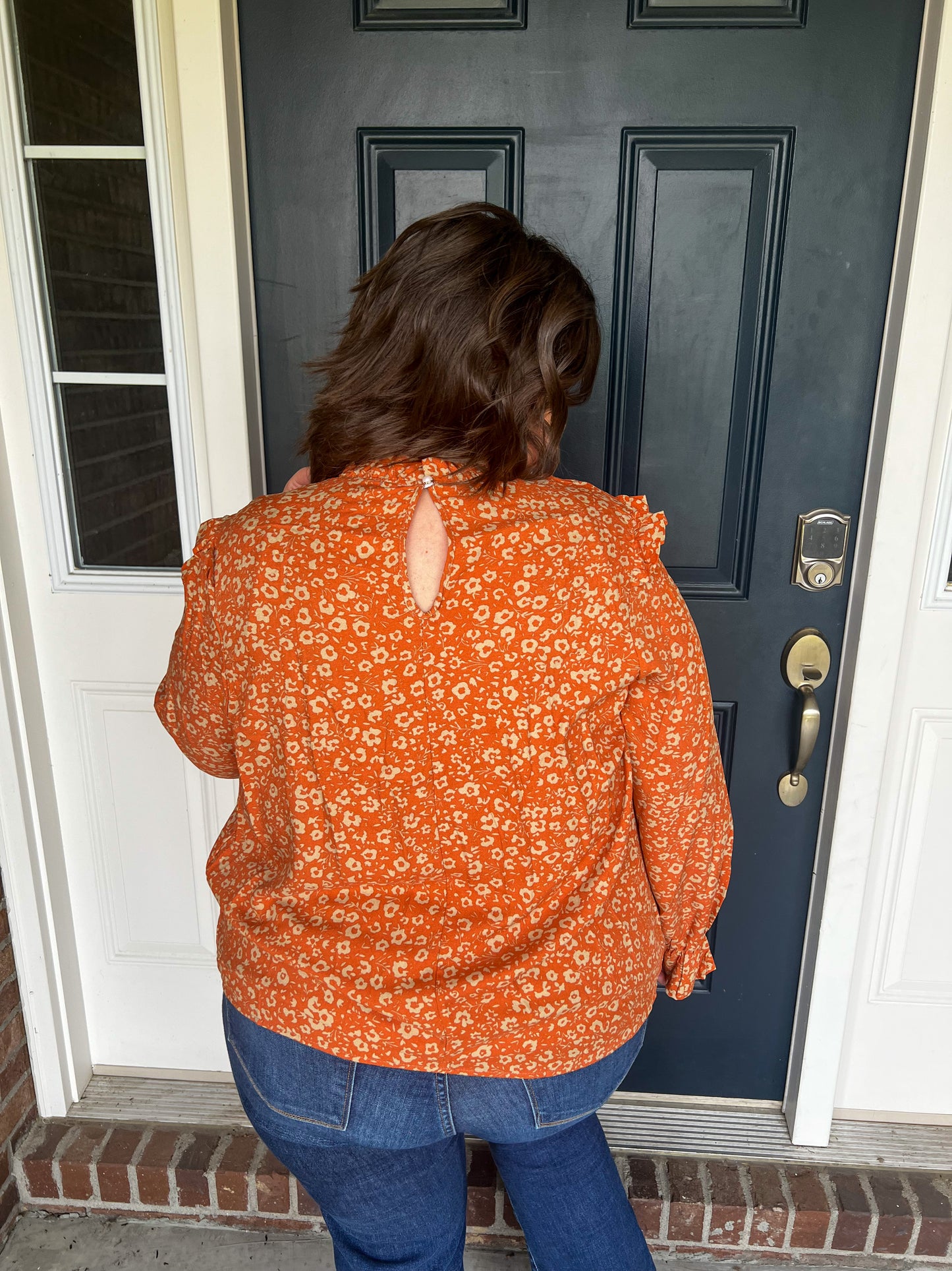 Willow Rust Floral Long Sleeve Blouse