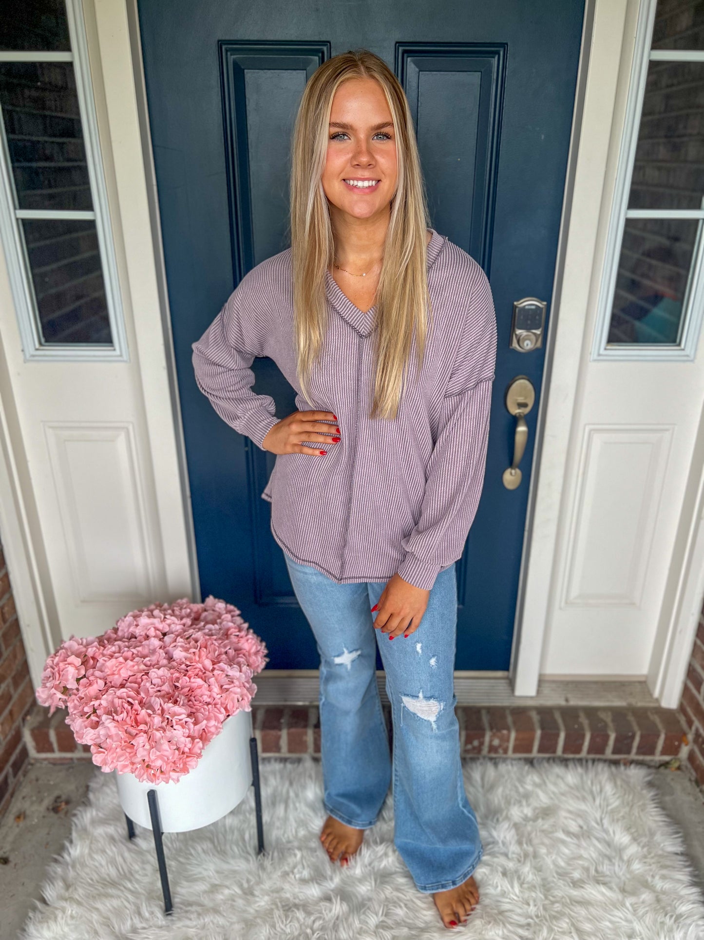 Lana Lavender Long Sleeve Top