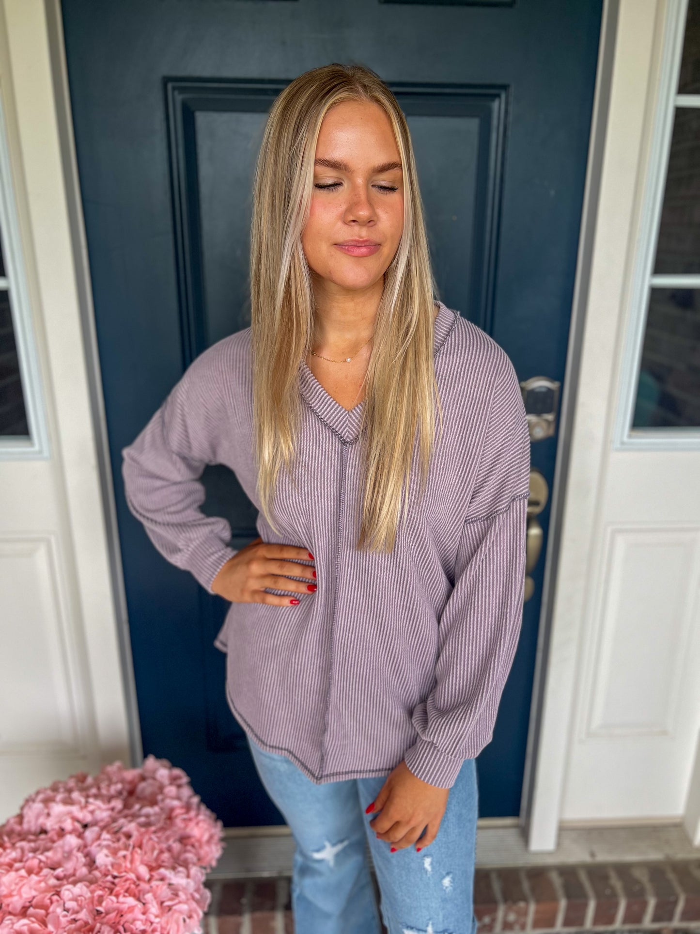 Lana Lavender Long Sleeve Top