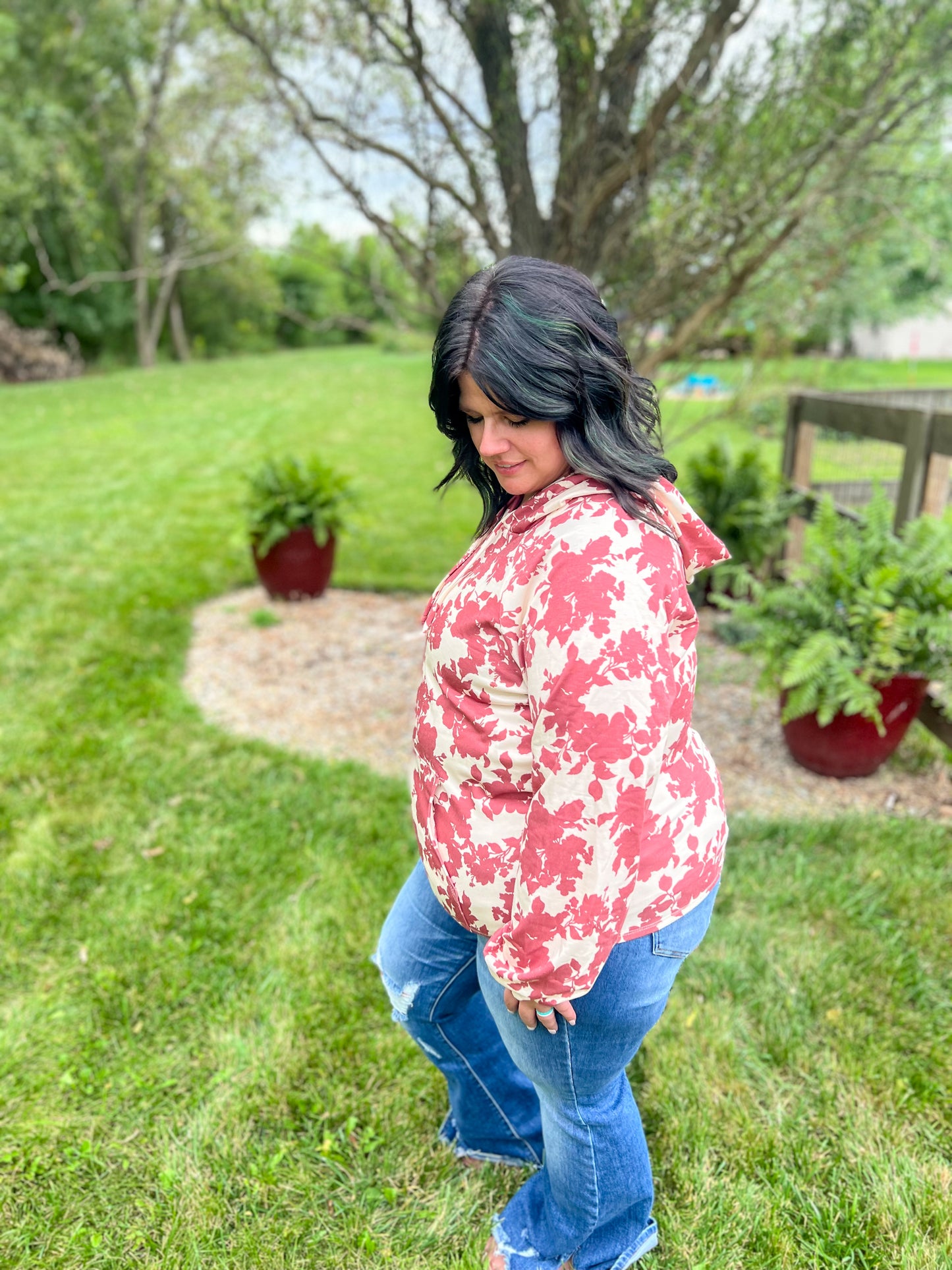 New! Freya Floral Hoodie