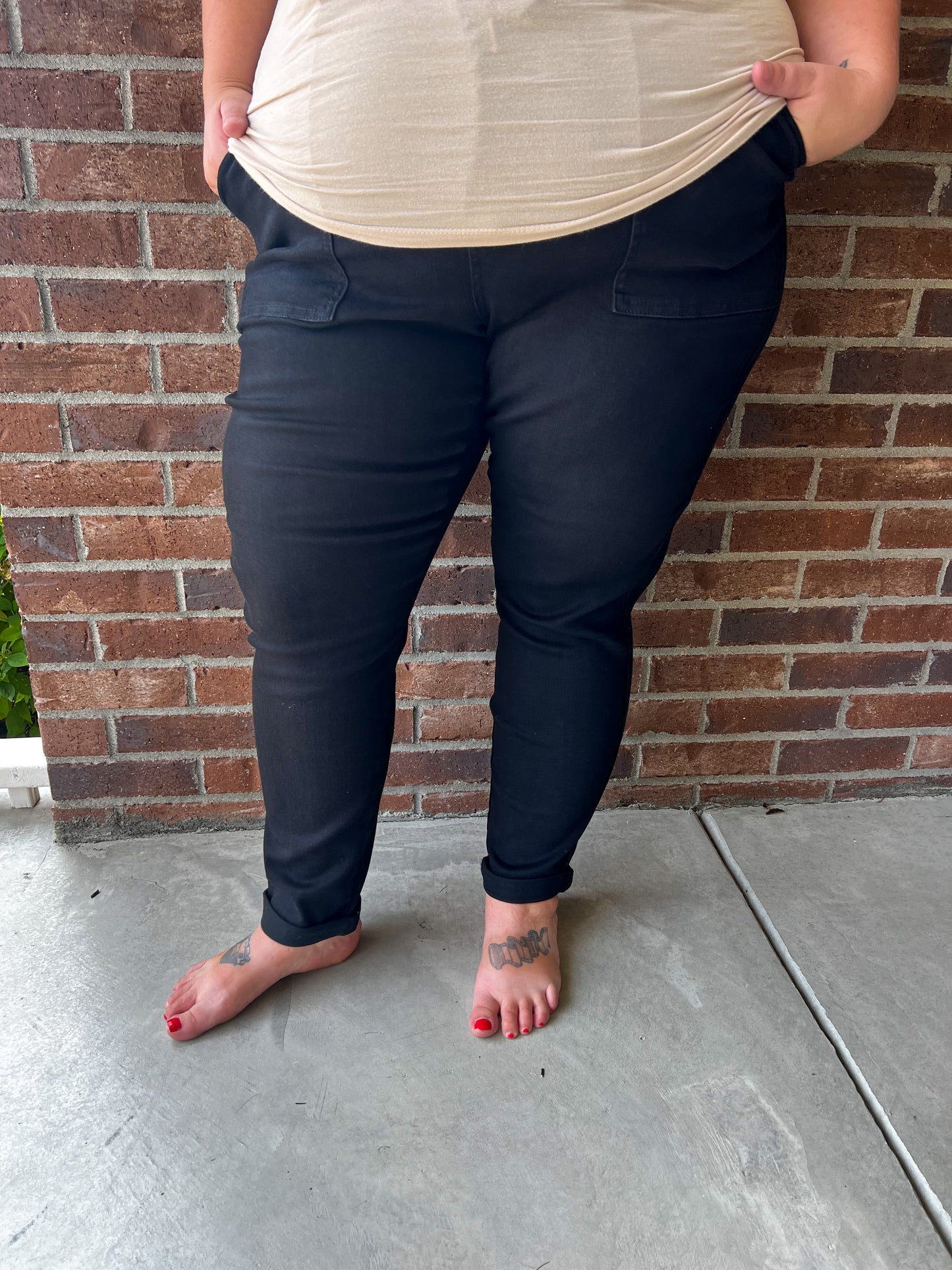 New! Judy Blue Black Double Cuff Jogger