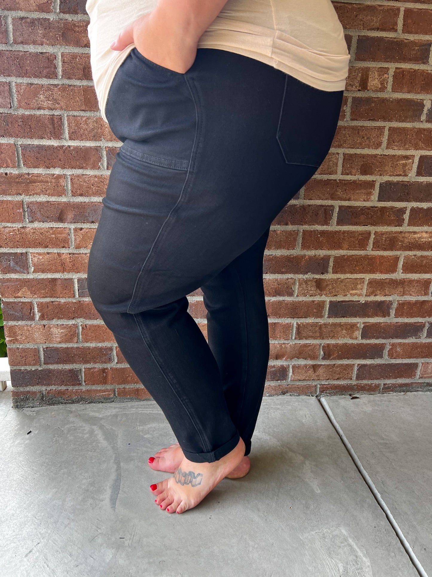 New! Judy Blue Black Double Cuff Jogger