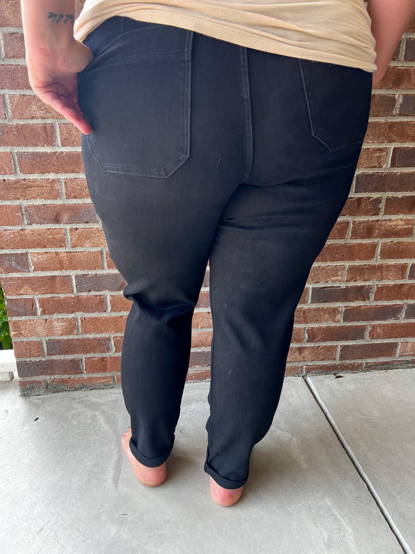 New! Judy Blue Black Double Cuff Jogger