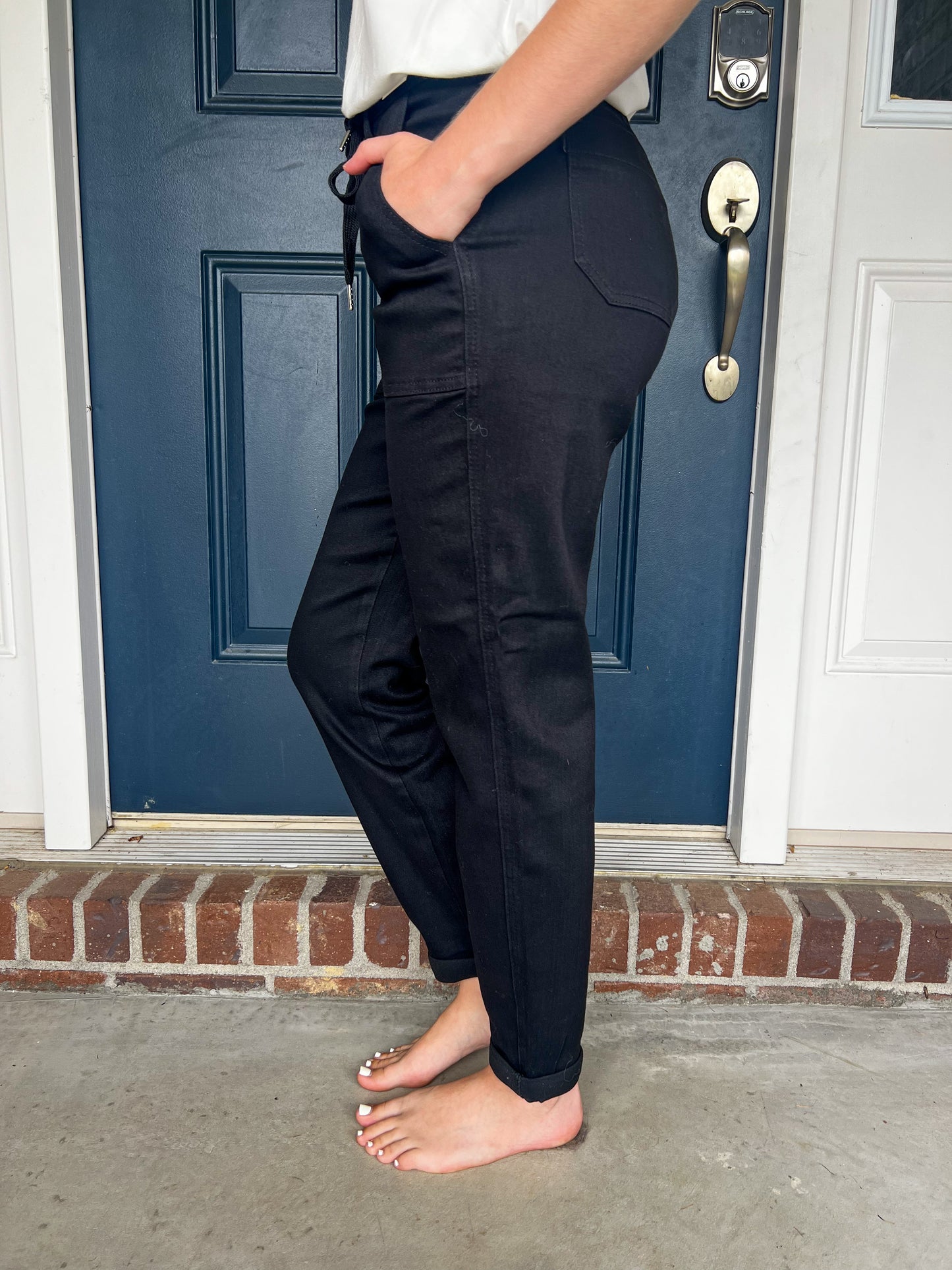 New! Judy Blue Black Double Cuff Jogger