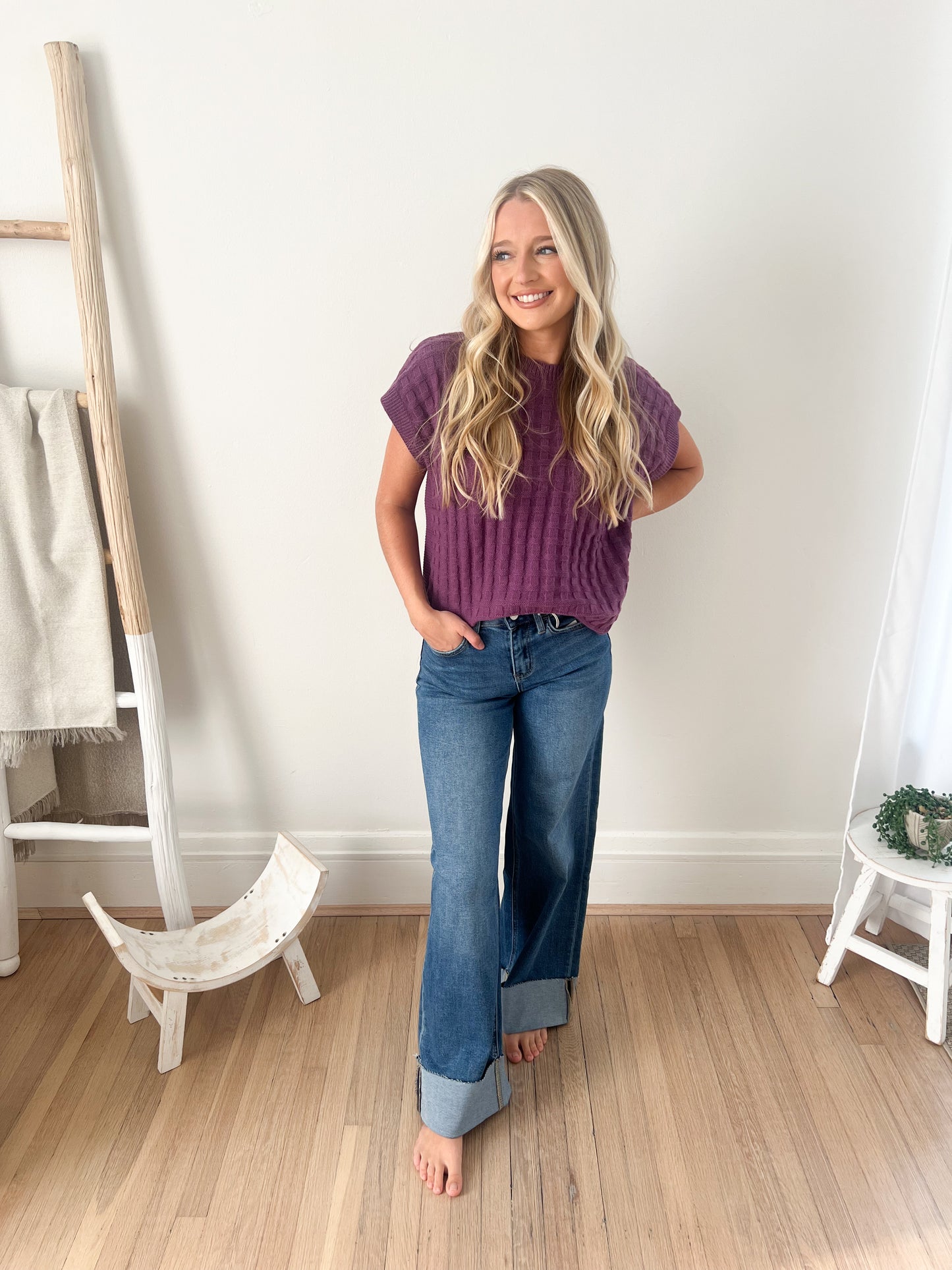 New! Kelly Knitted Top - Plum