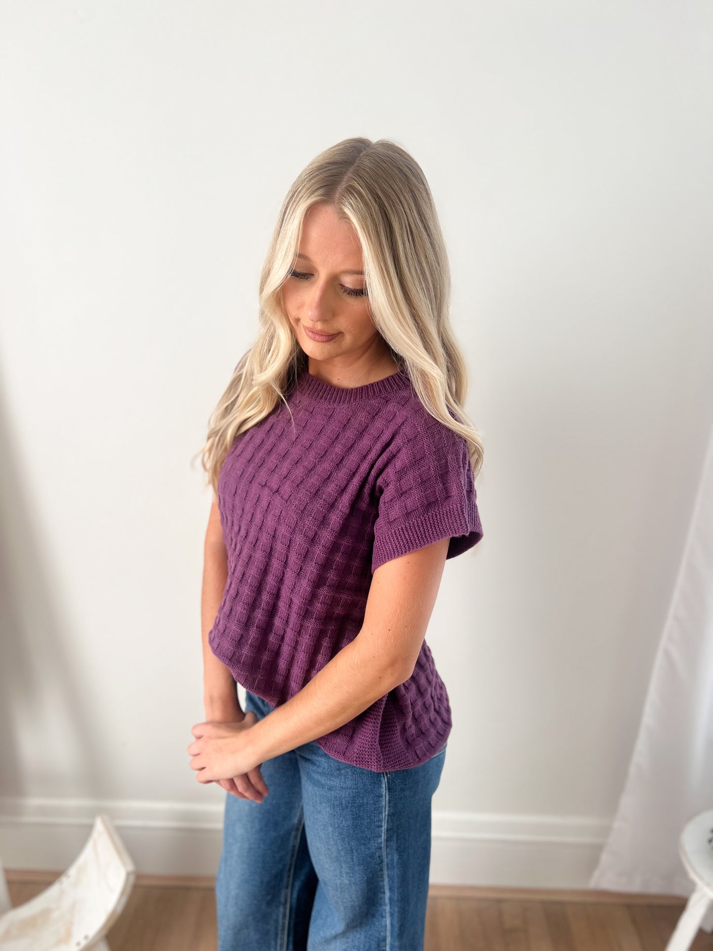 New! Kelly Knitted Top - Plum