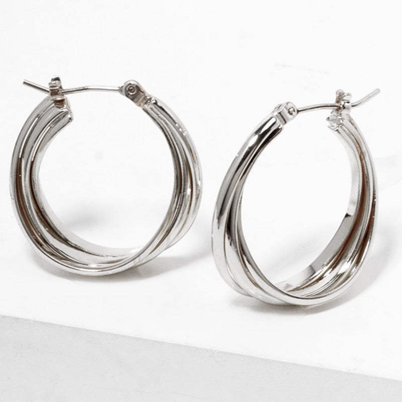 New! Layered Hoop Earrings - Gold or Silver