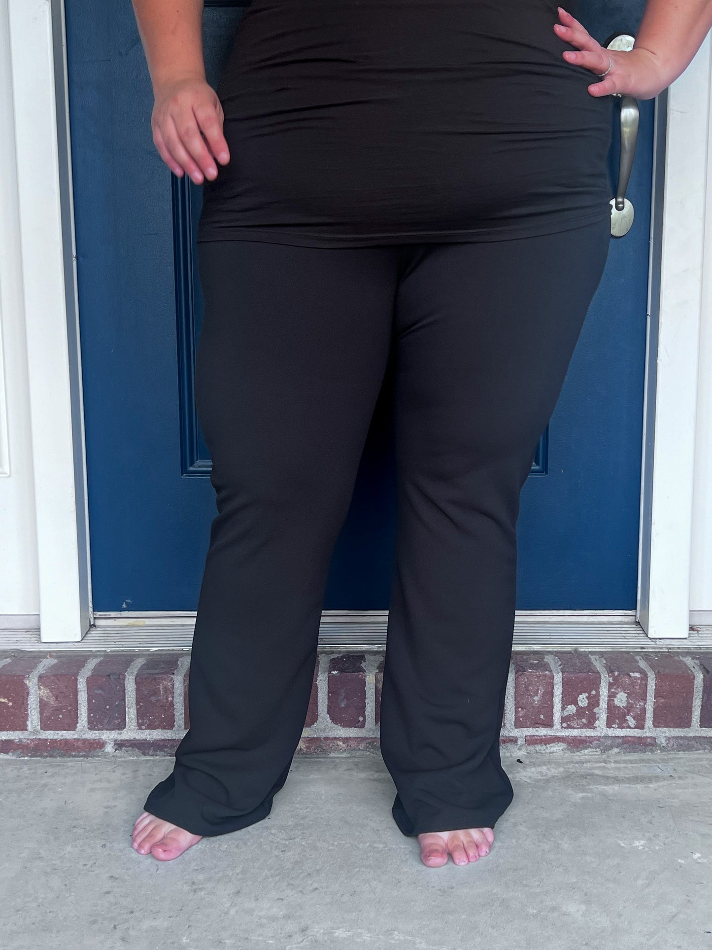 New! Lydia Stretchy Boot Cut Pants - Black