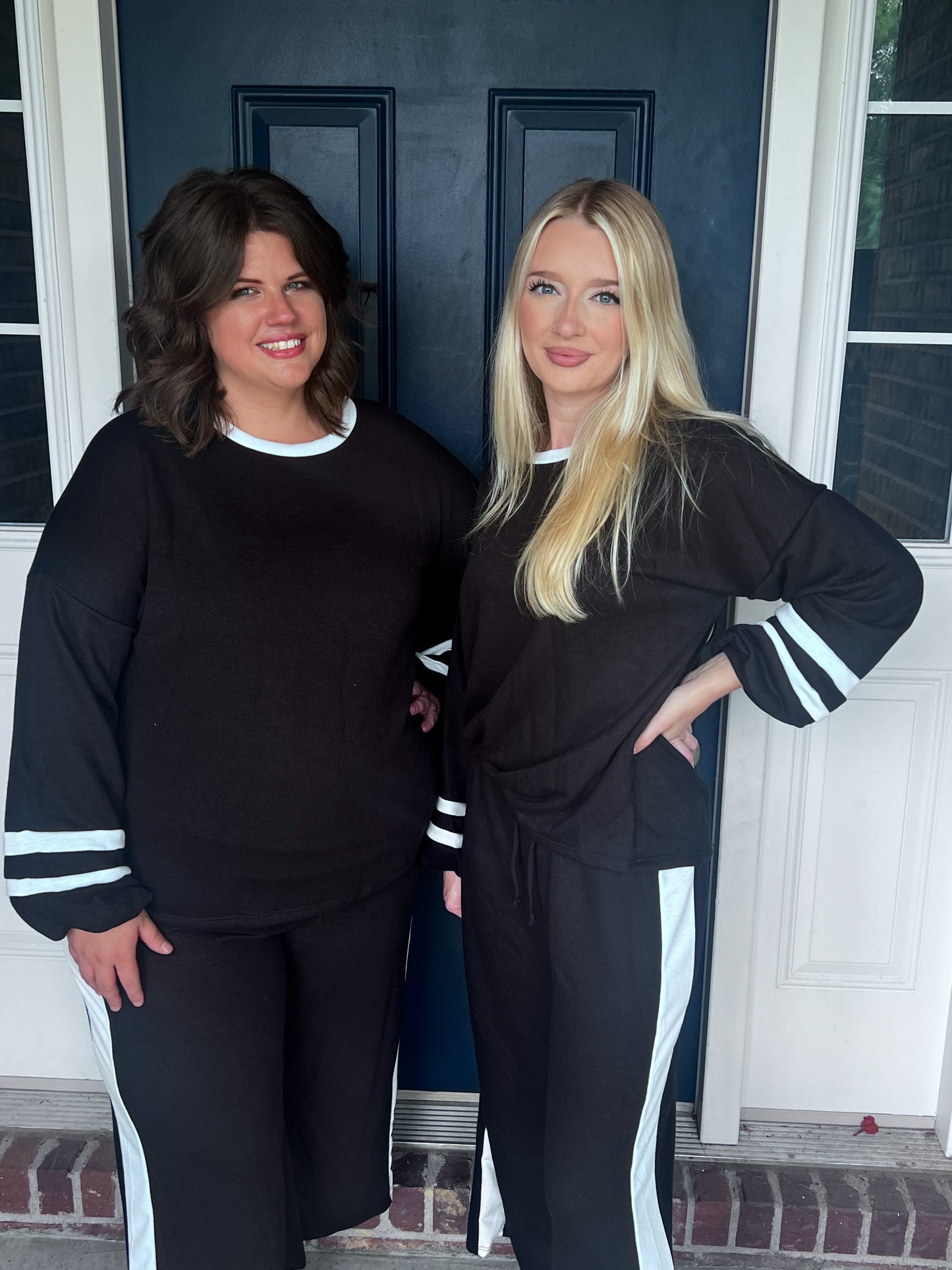 New! Black with White Accents Top