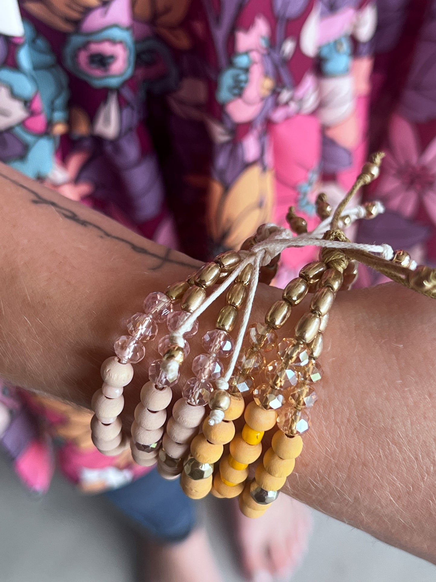 New! Beaded Pull-Tie Bracelets - 2 Colors!