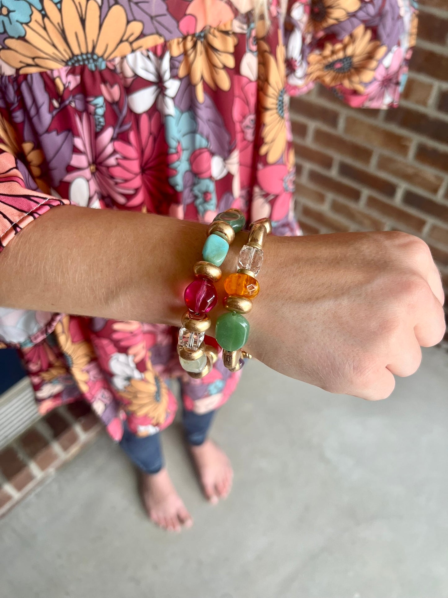 New! Colorful Beaded Stretchy Bracelet Set