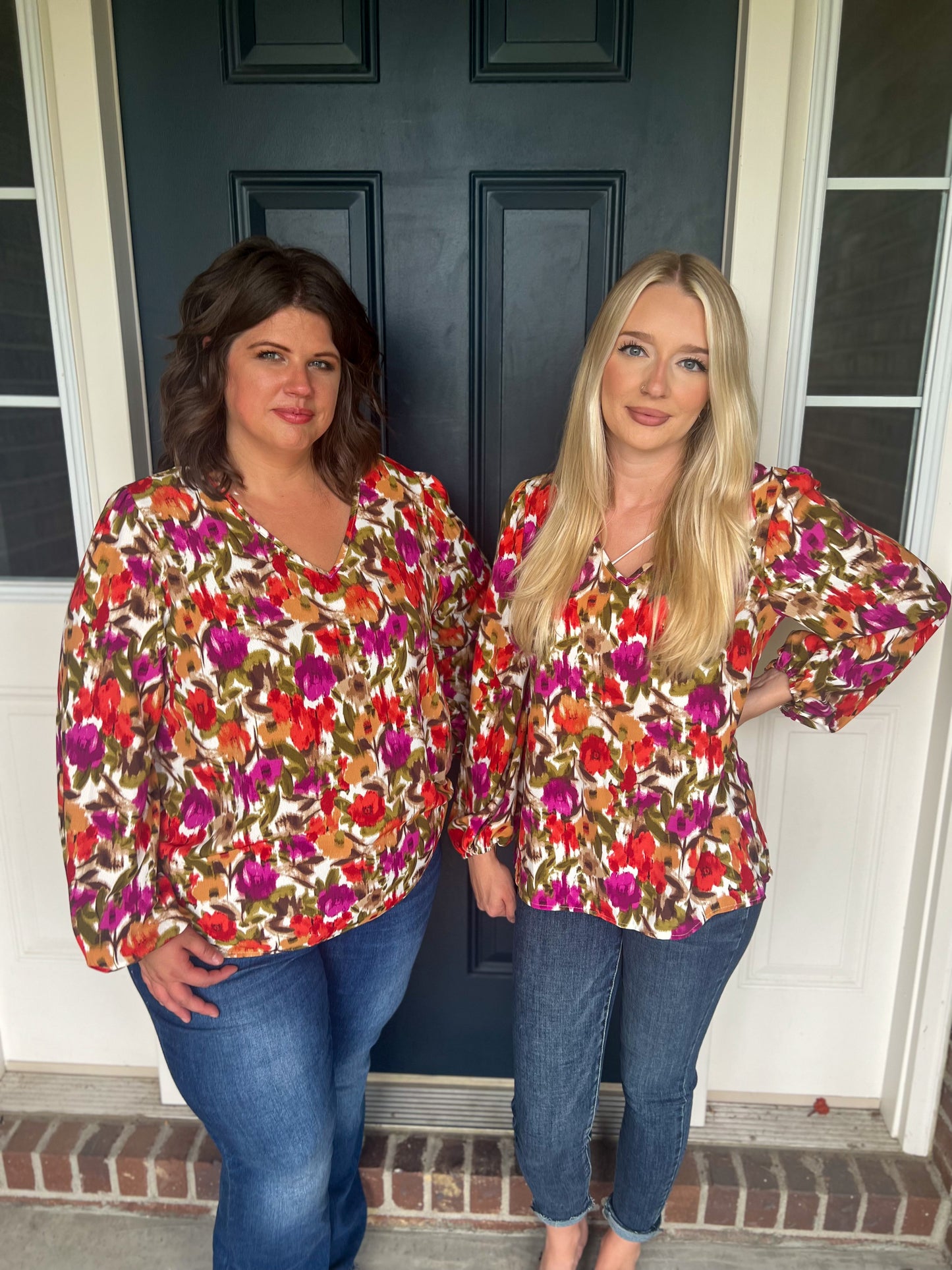 New! New Romantics Floral Long Sleeve Blouse