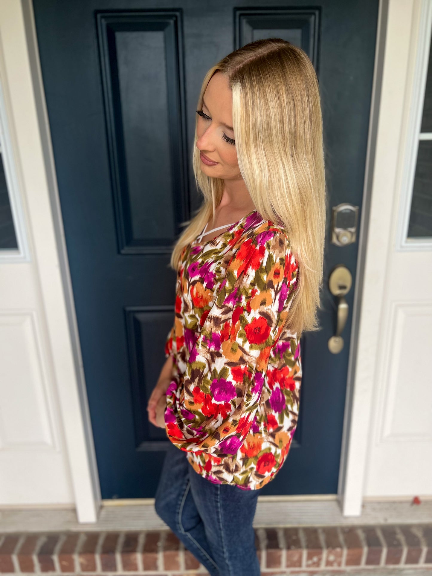 New! New Romantics Floral Long Sleeve Blouse