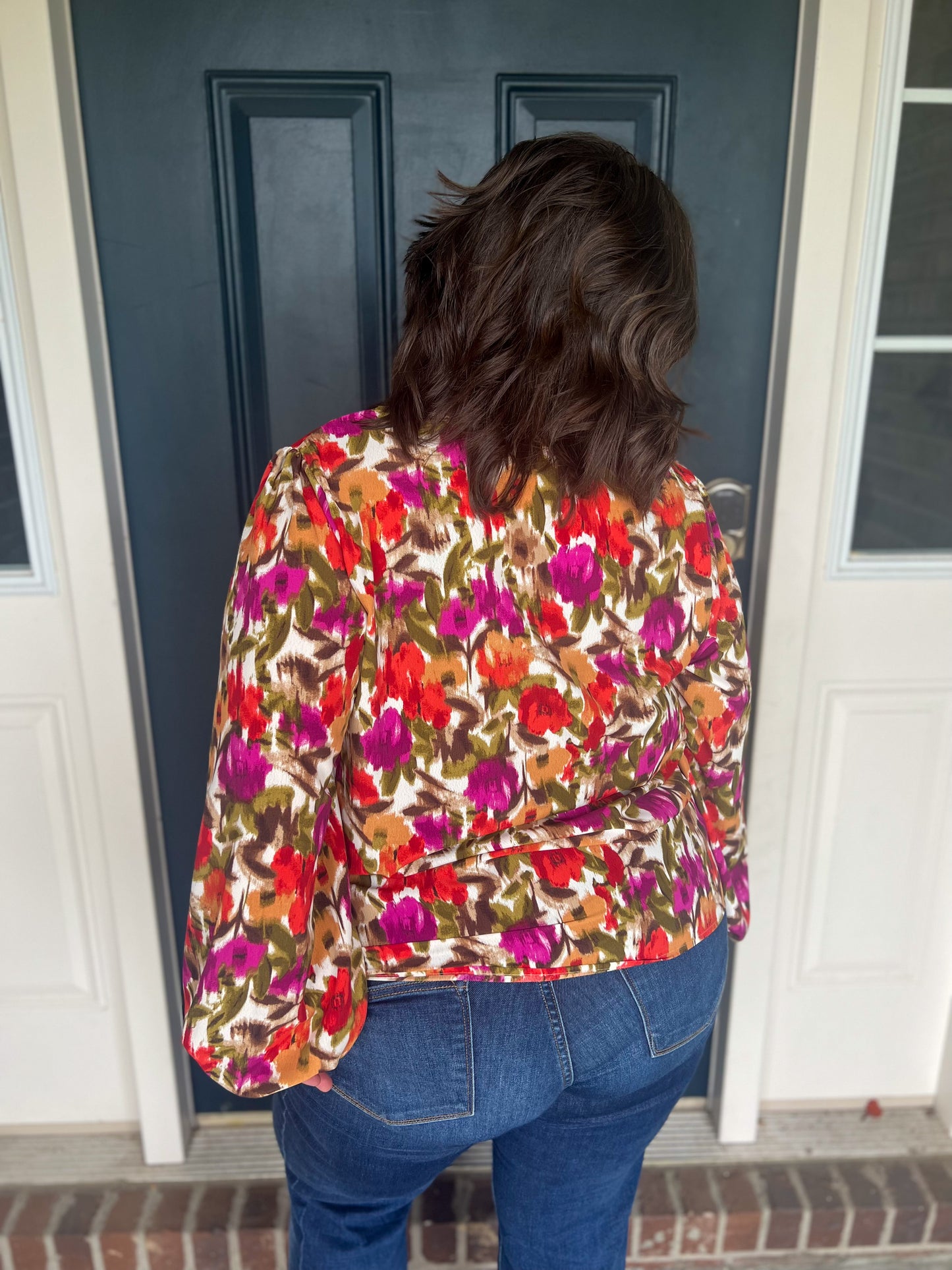 New! New Romantics Floral Long Sleeve Blouse