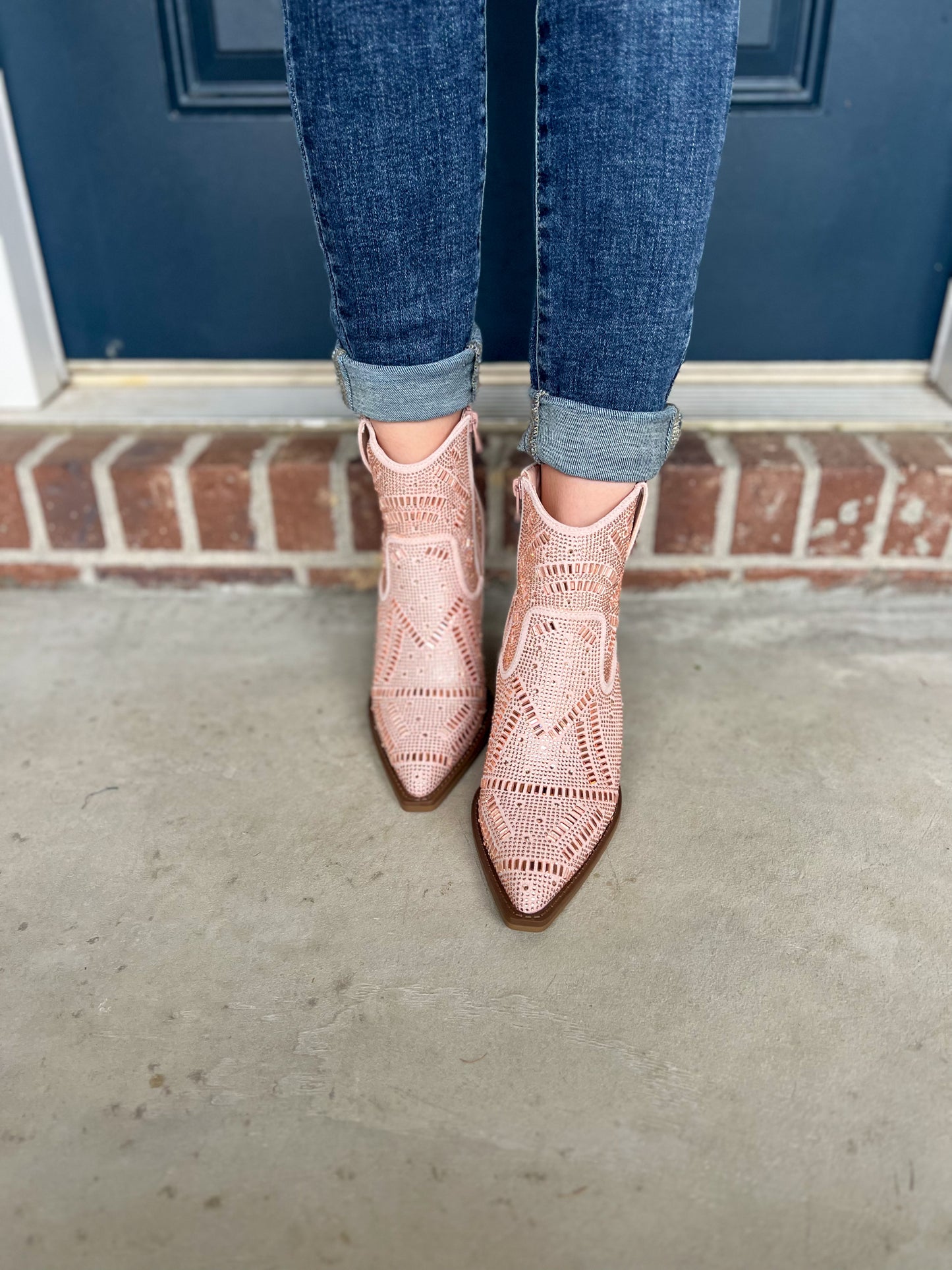 New! Very G Maze Rose Gold Rhinestone Boots