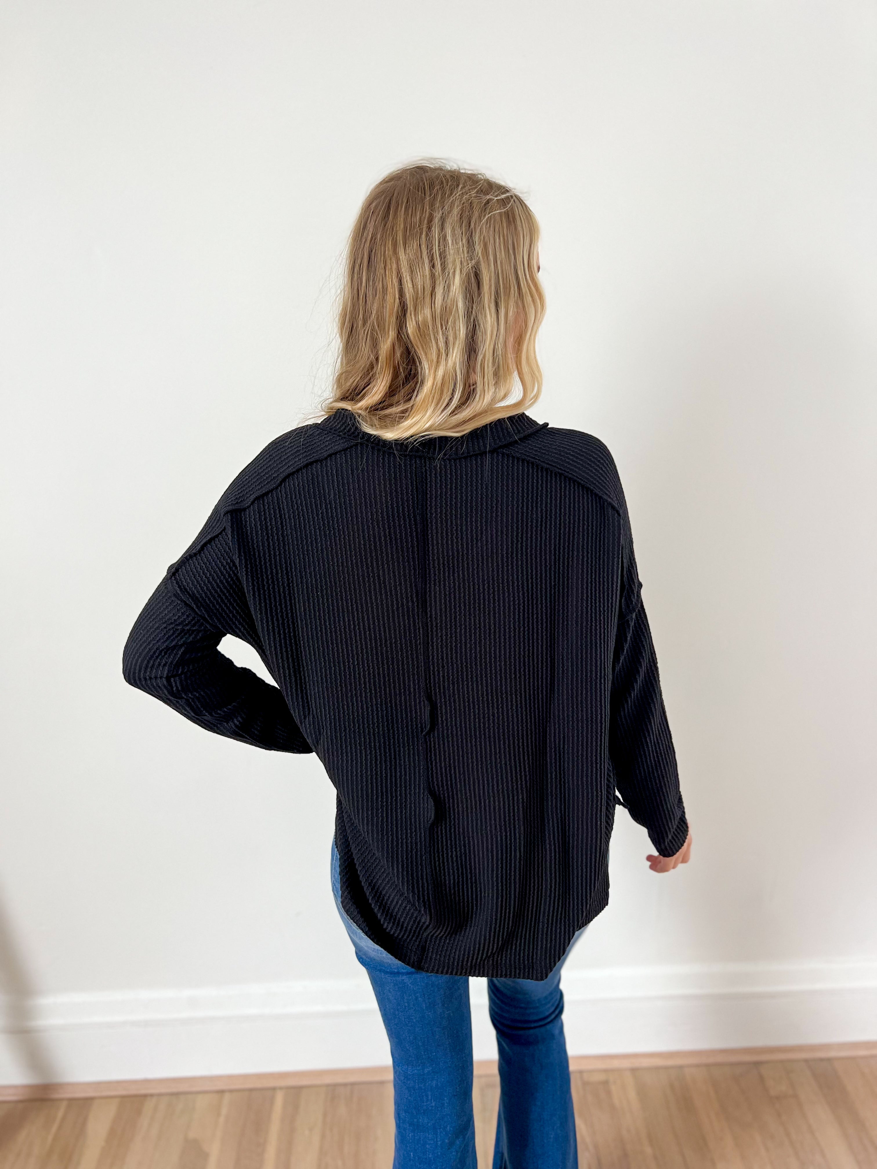 DOORBUSTER Khole V-neck Top - Black