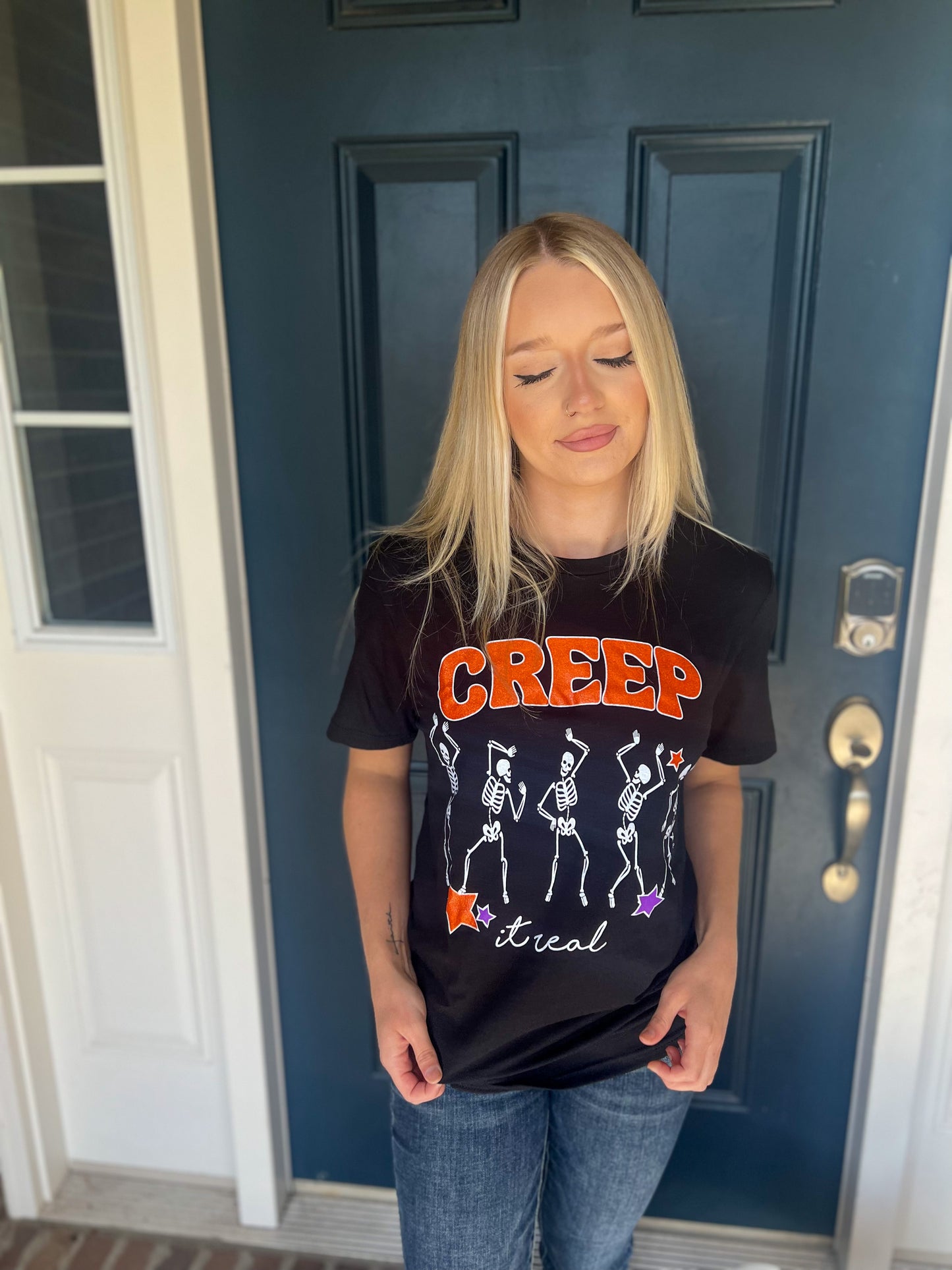 New! Creep It Real Black Tee
